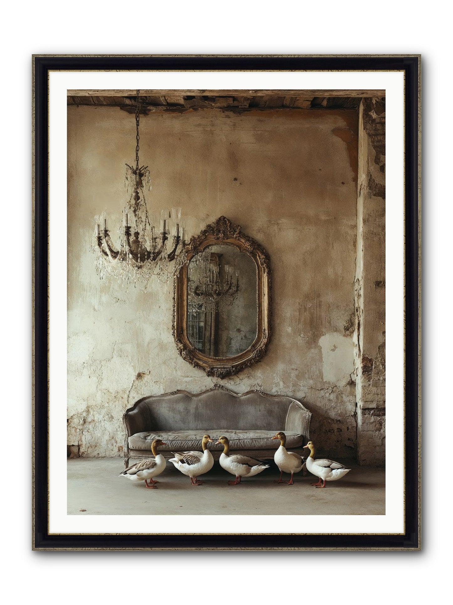 Idle Hour Framed Print - Black & Gold 36x48