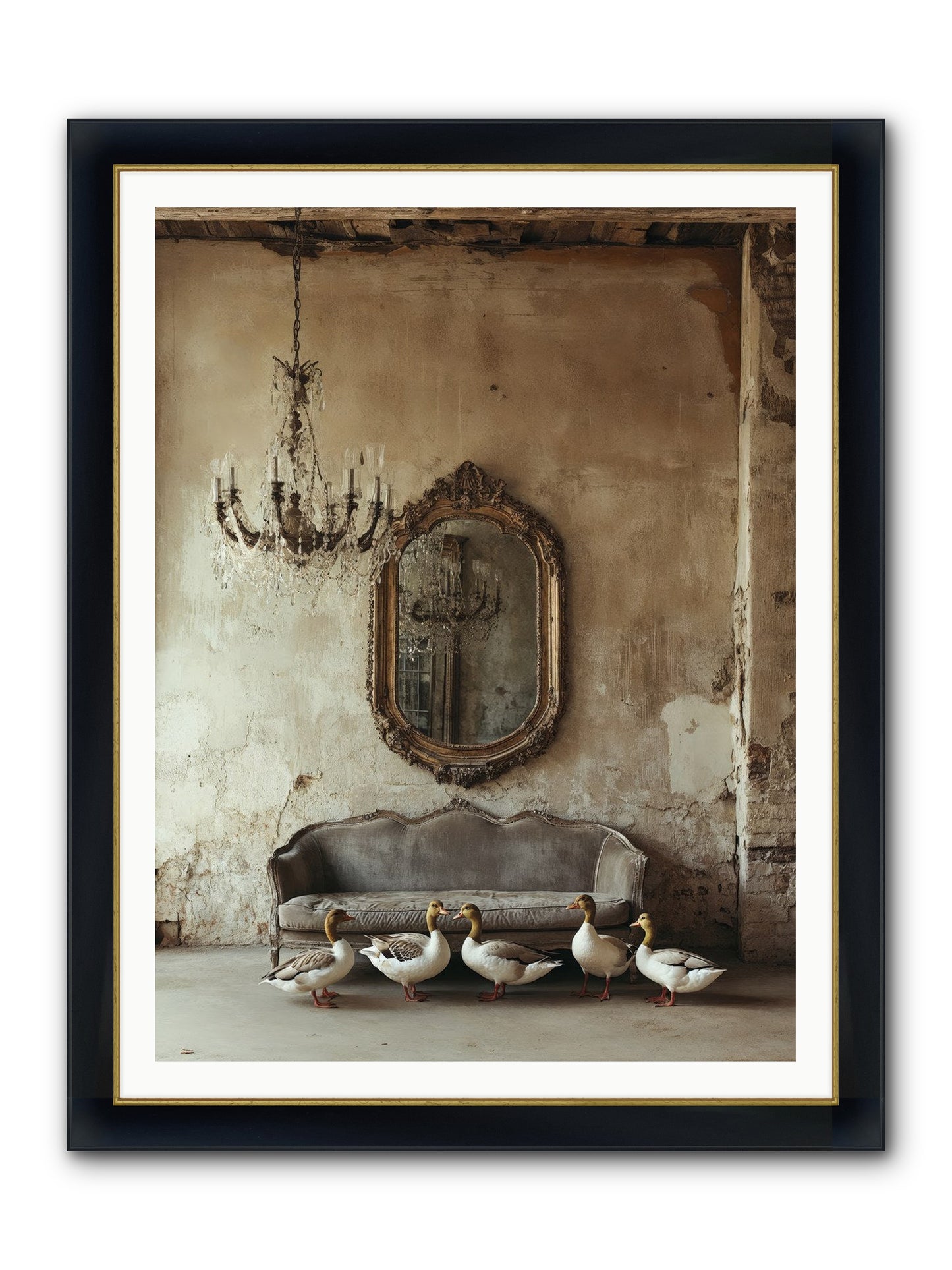 Idle Hour Framed Print - Wide Black w/Gold 36x48
