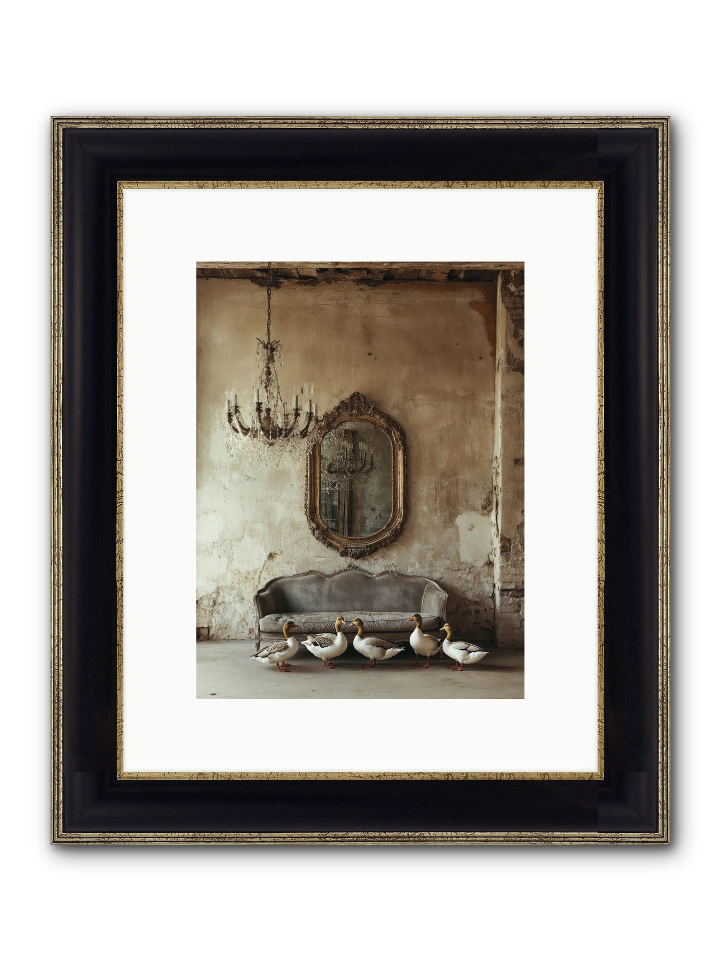Idle Hour Framed Print - Black & Gold 9x12