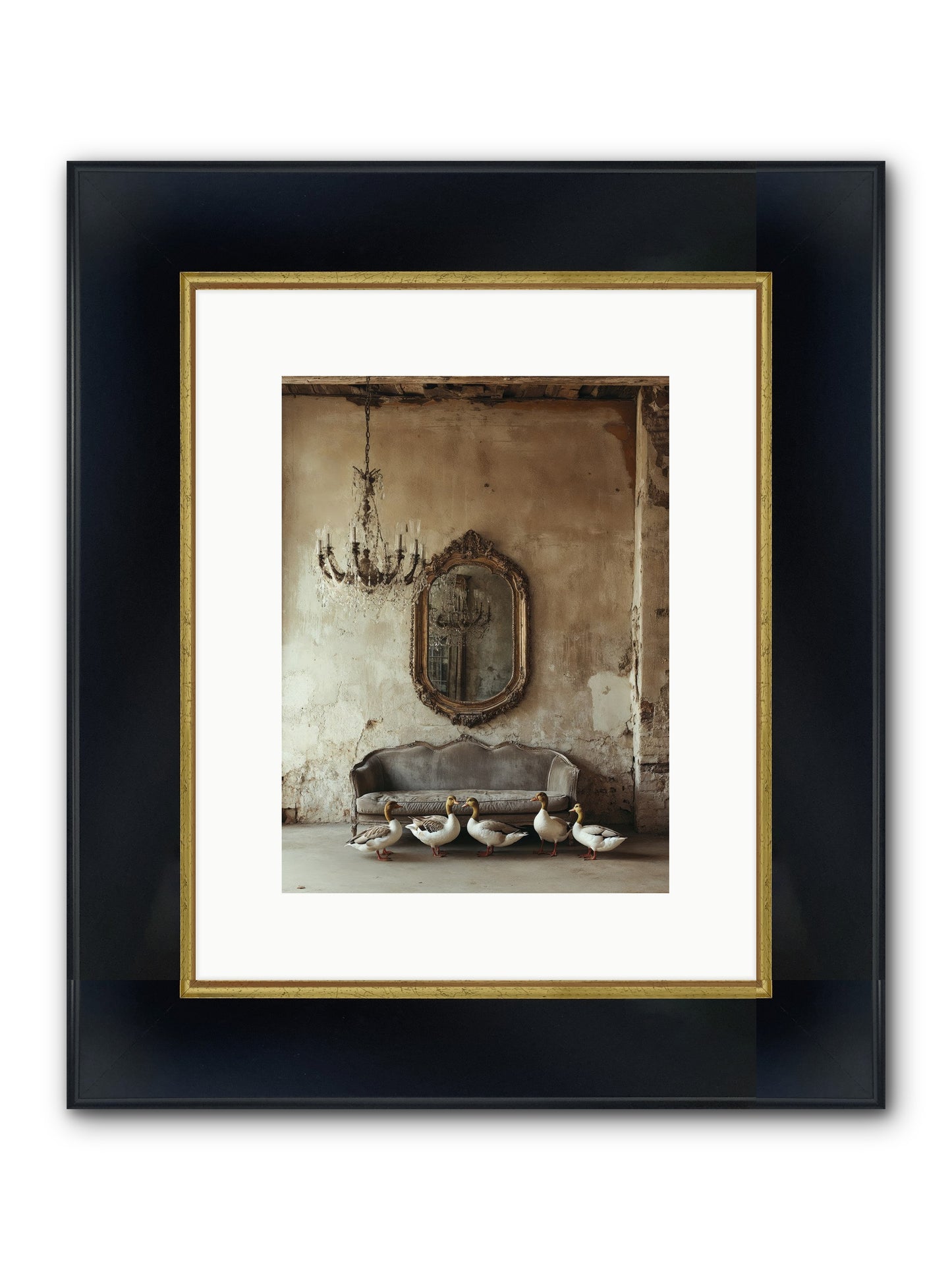 Idle Hour Framed Print - Wide Black w/Gold 9x12