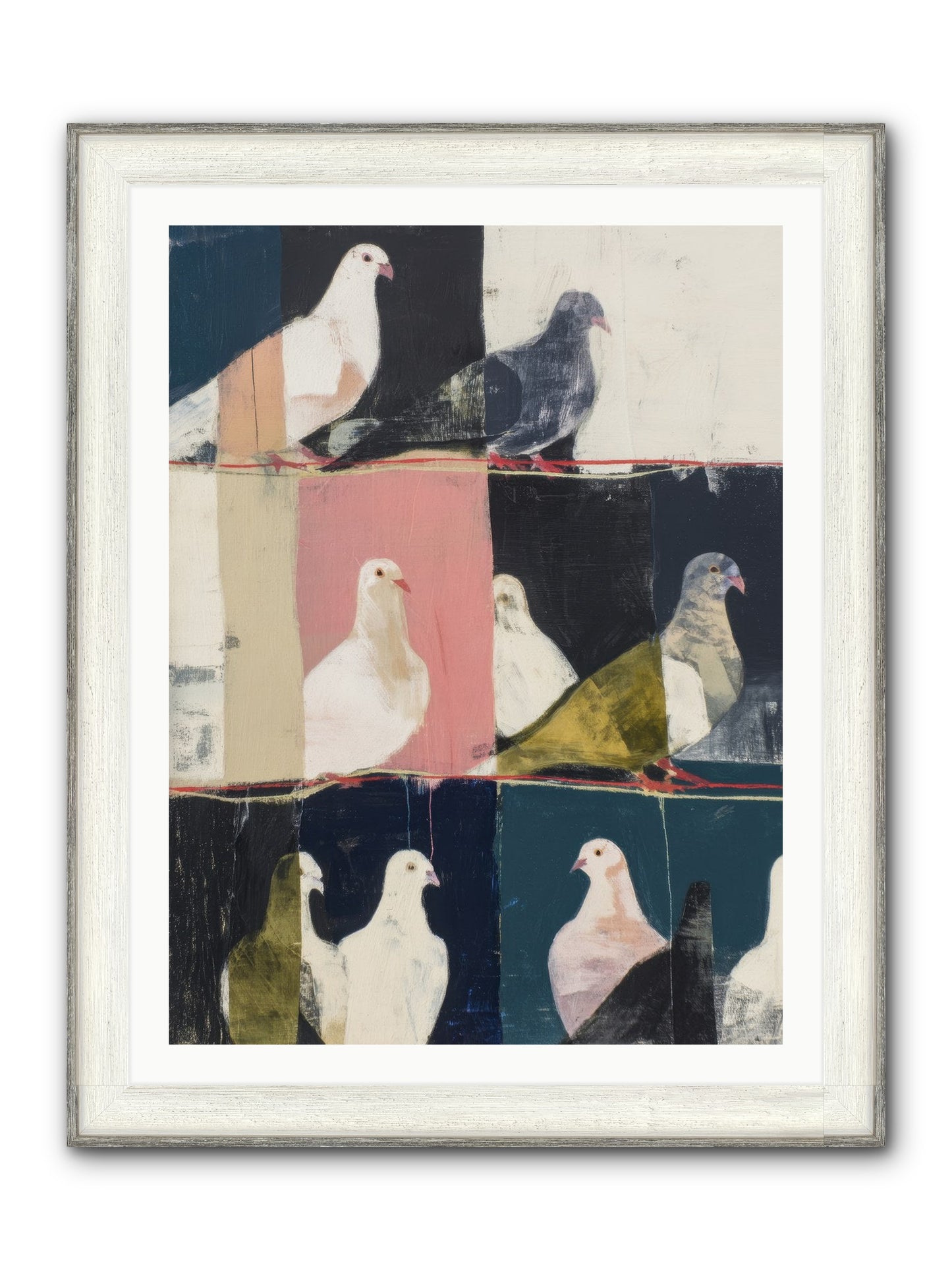 Illuminated Framed Print - Driftwood White 30x40