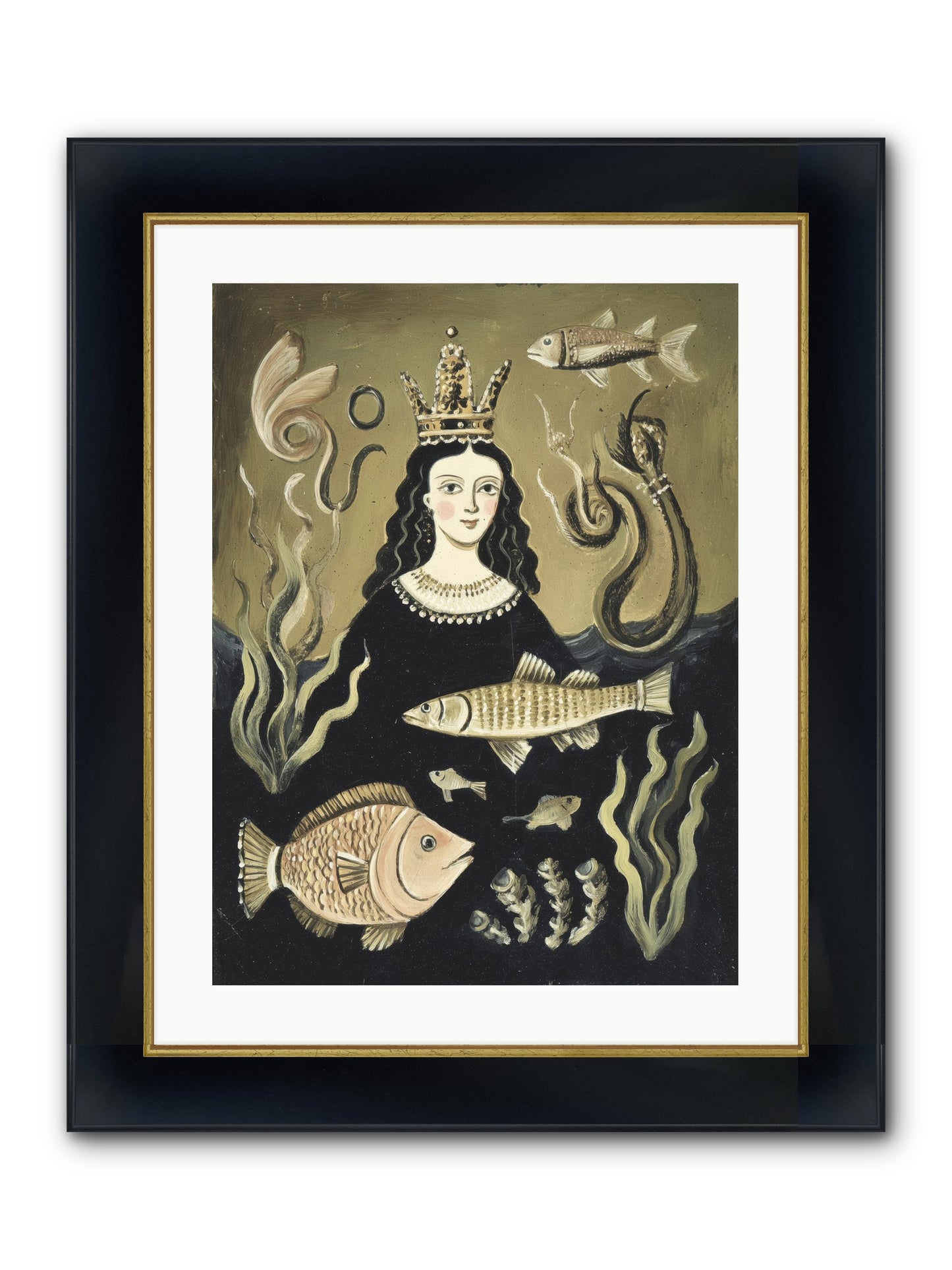 Imperial Waters Framed Print - Wide Black w/Gold 18x24
