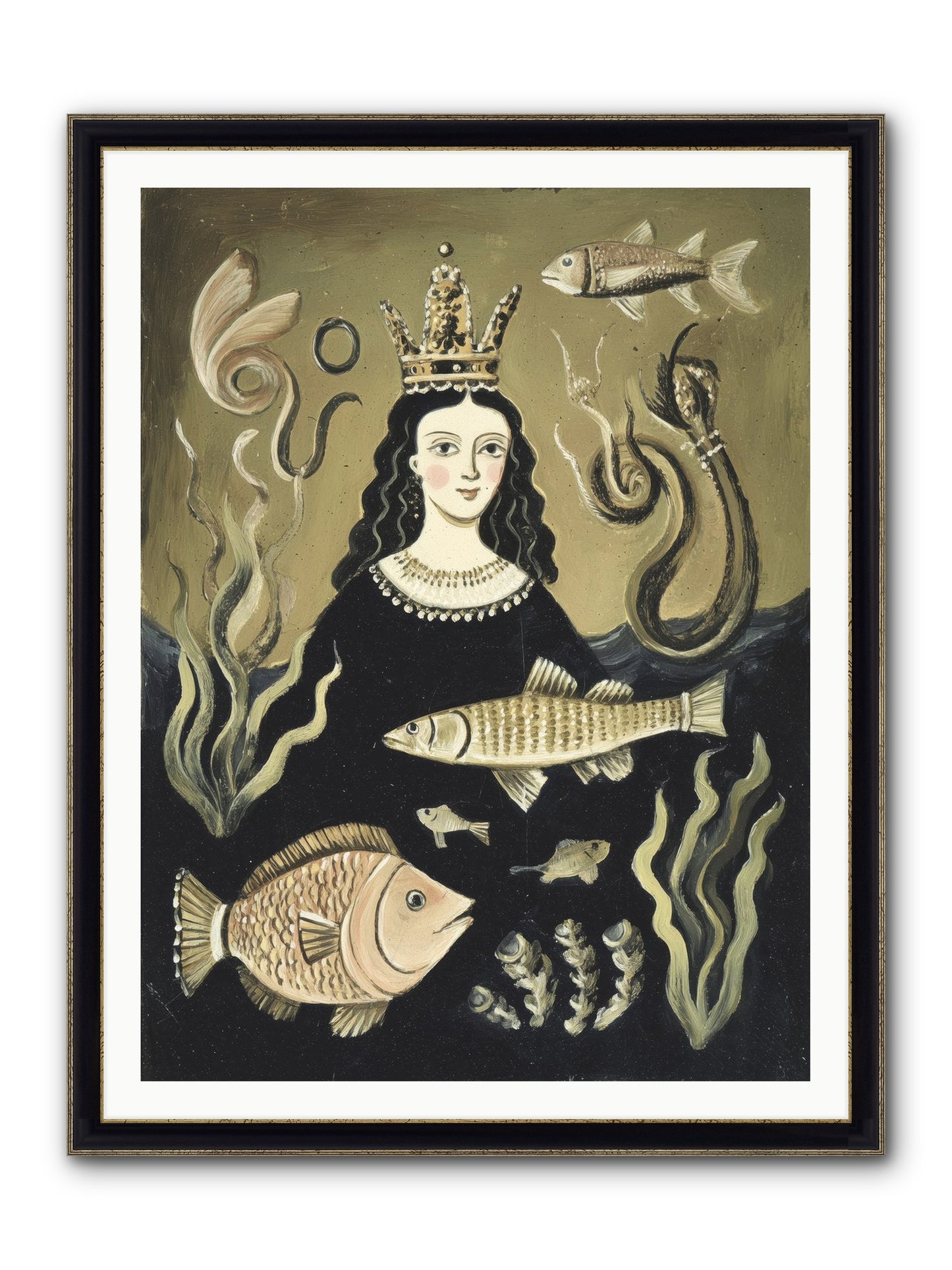 Imperial Waters Framed Print - Black & Gold 36x48
