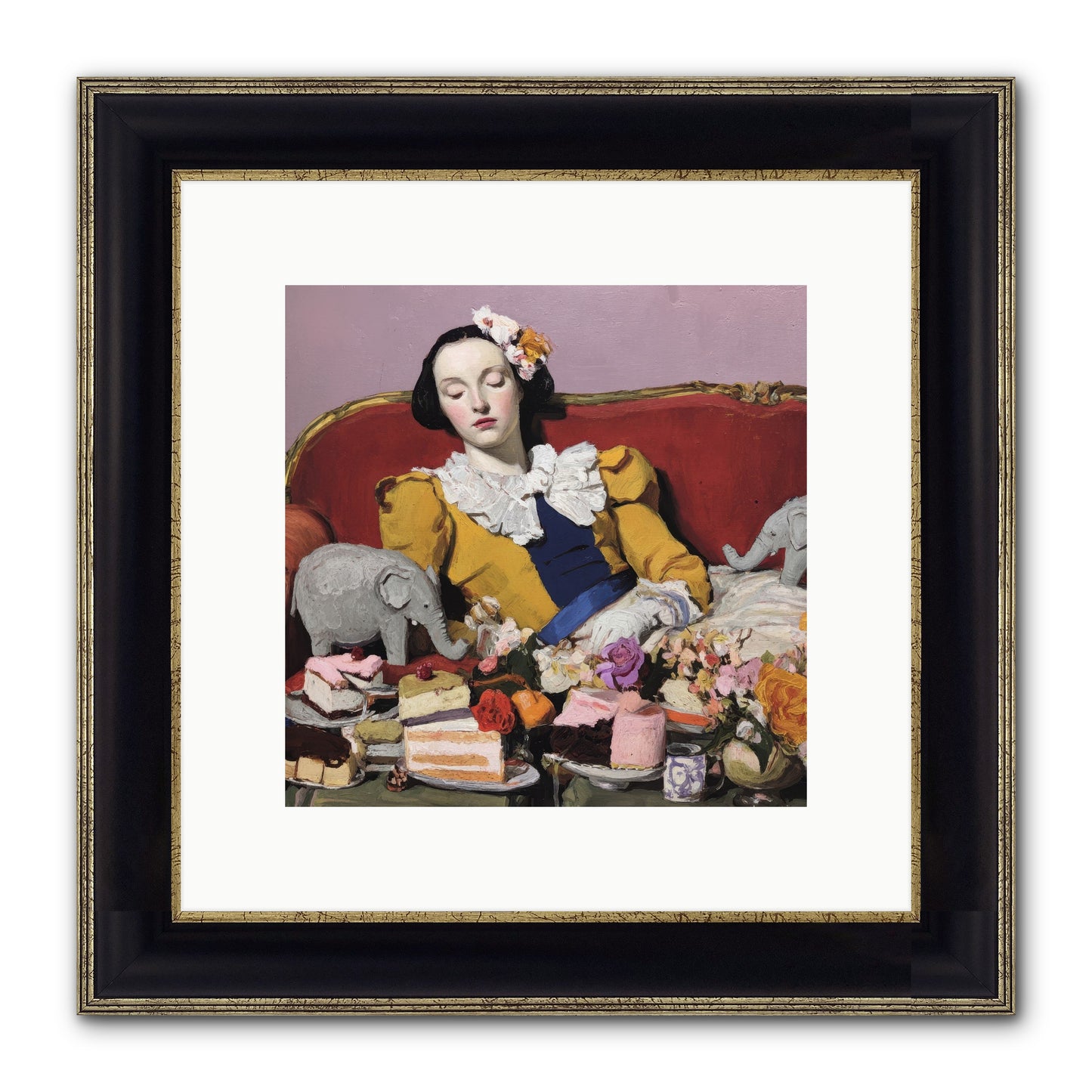 In Corners of Remembering Framed Print - Black & Gold 10x10