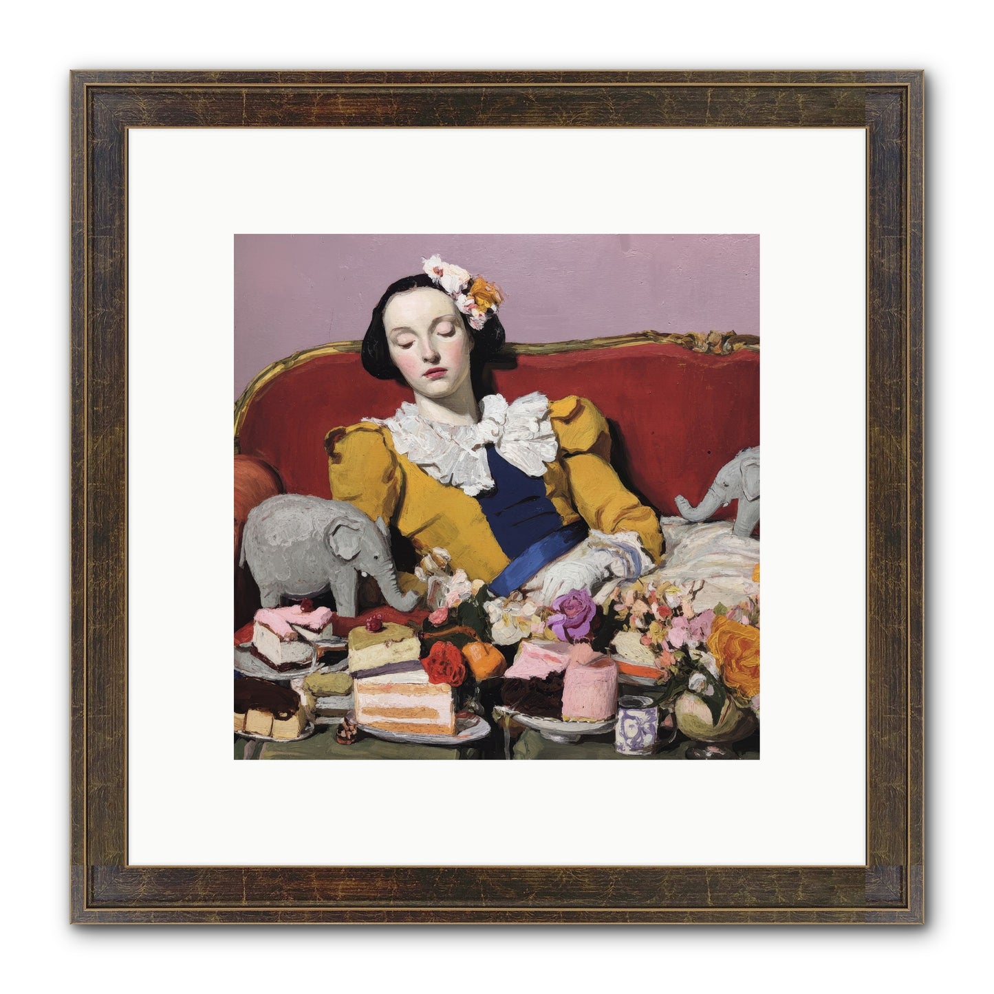 In Corners of Remembering Framed Print - Slimwoods Black/Gold 10x10