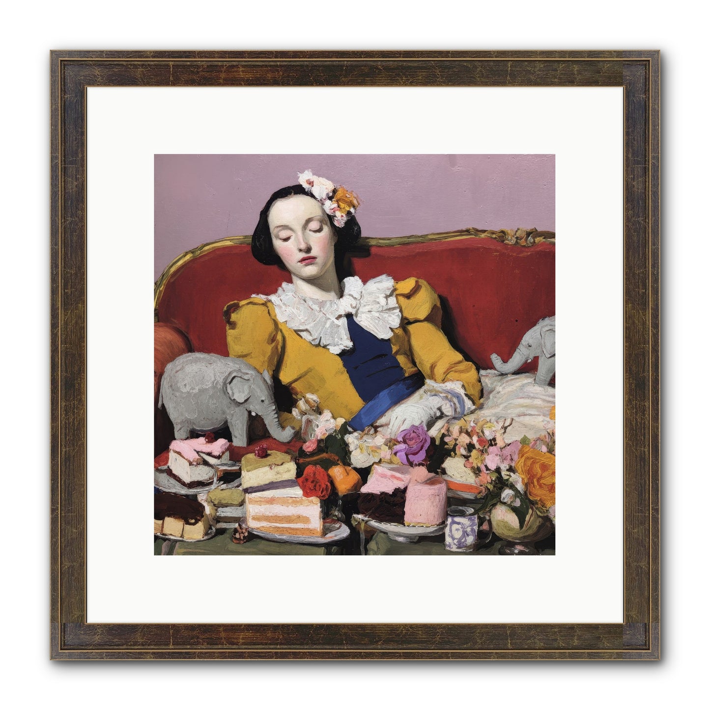 In Corners of Remembering Framed Print - Slimwoods Black/Gold 12x12