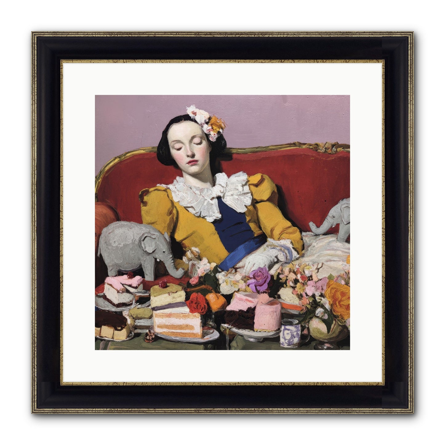 In Corners of Remembering Framed Print - Black & Gold 16x16