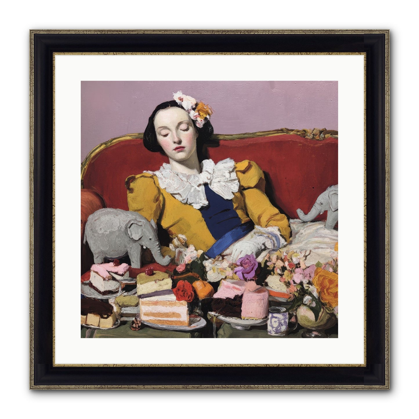 In Corners of Remembering Framed Print - Black & Gold 20x20