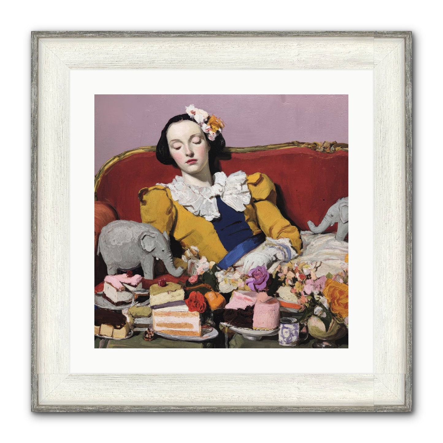 In Corners of Remembering Framed Print - Driftwood White 20x20