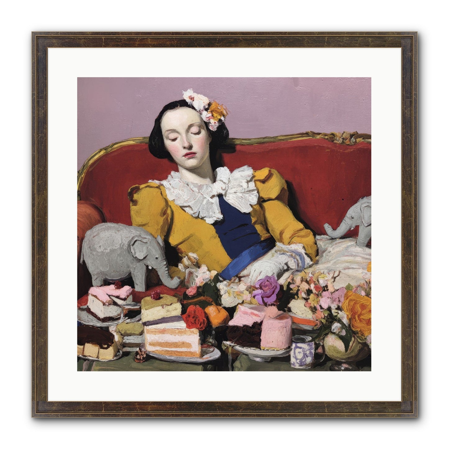 In Corners of Remembering Framed Print - Slimwoods Black/Gold 20x20