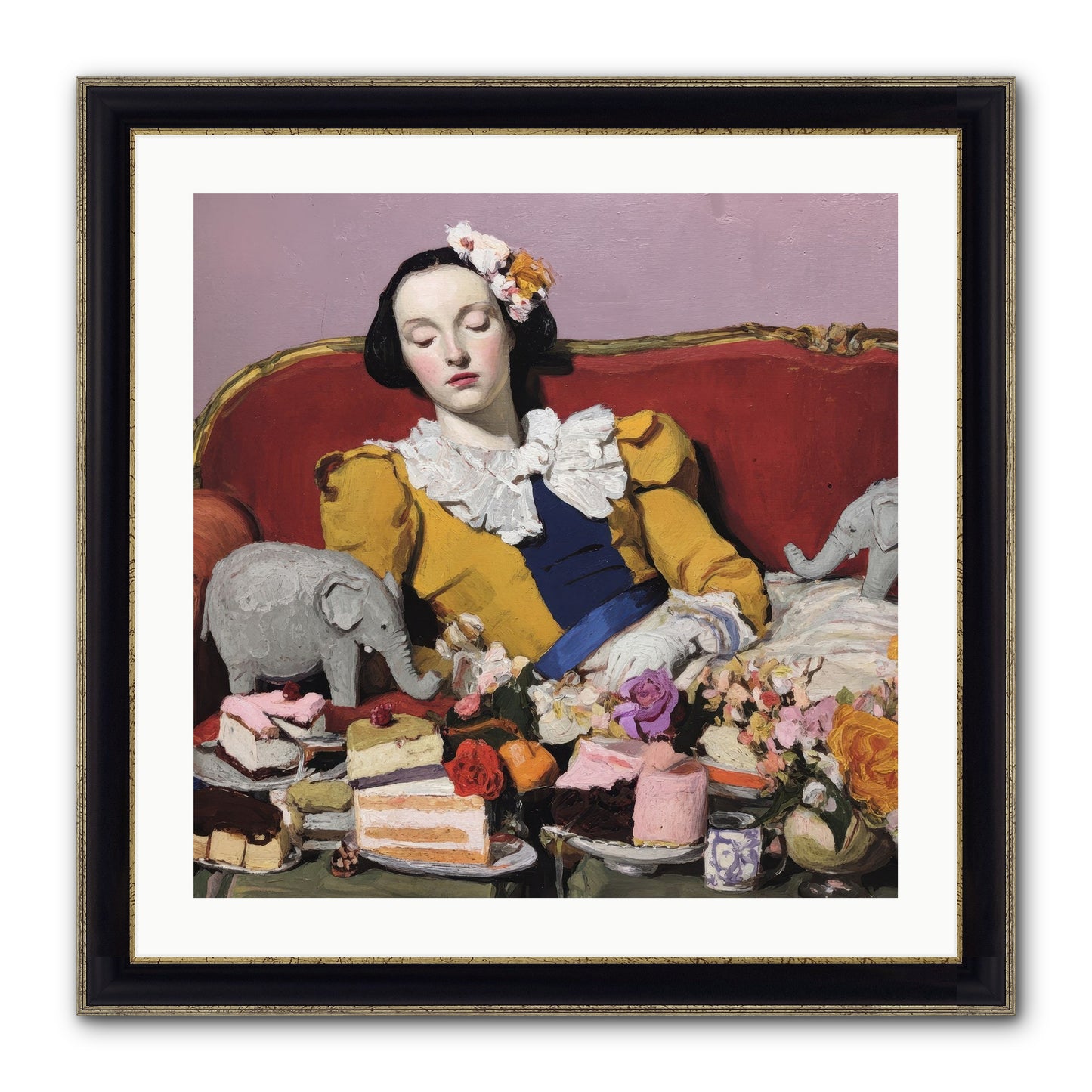 In Corners of Remembering Framed Print - Black & Gold 24x24
