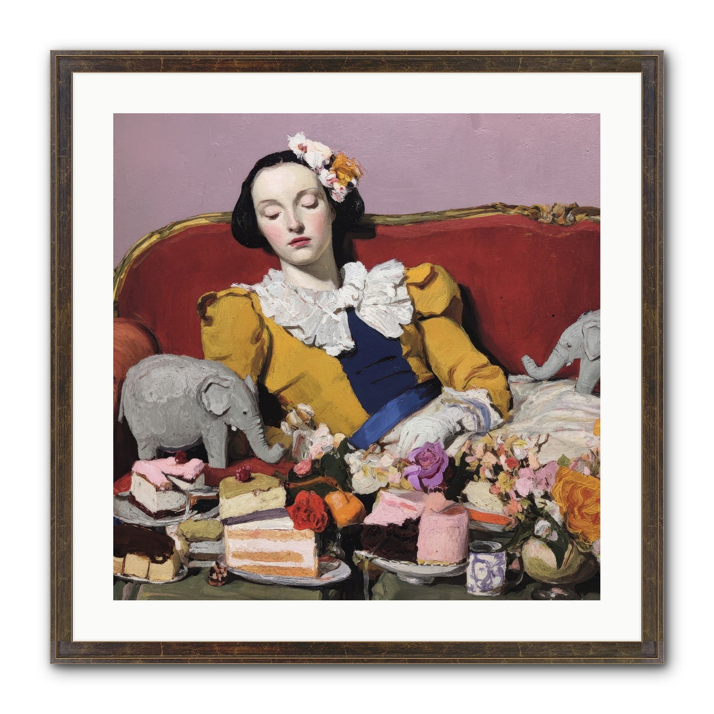 In Corners of Remembering Framed Print - Slimwoods Black/Gold 24x24