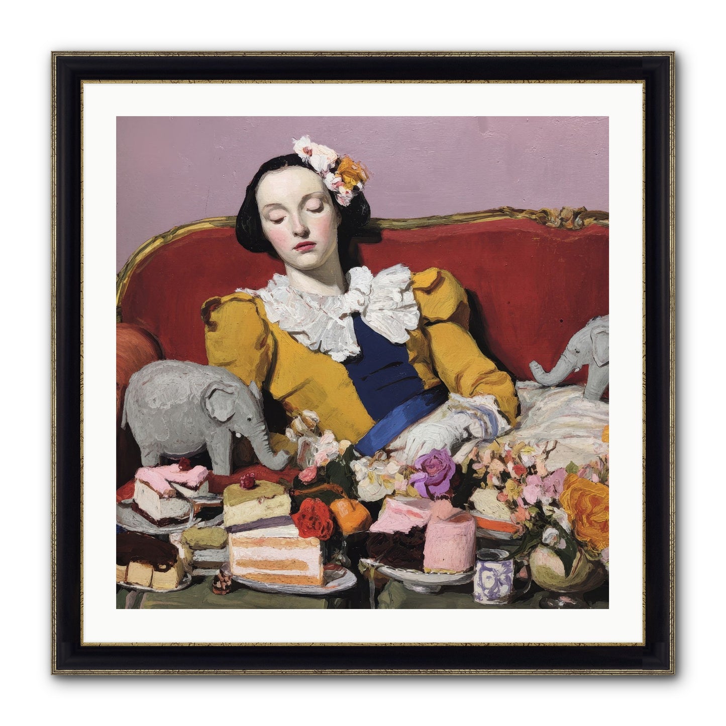 In Corners of Remembering Framed Print - Black & Gold 30x30