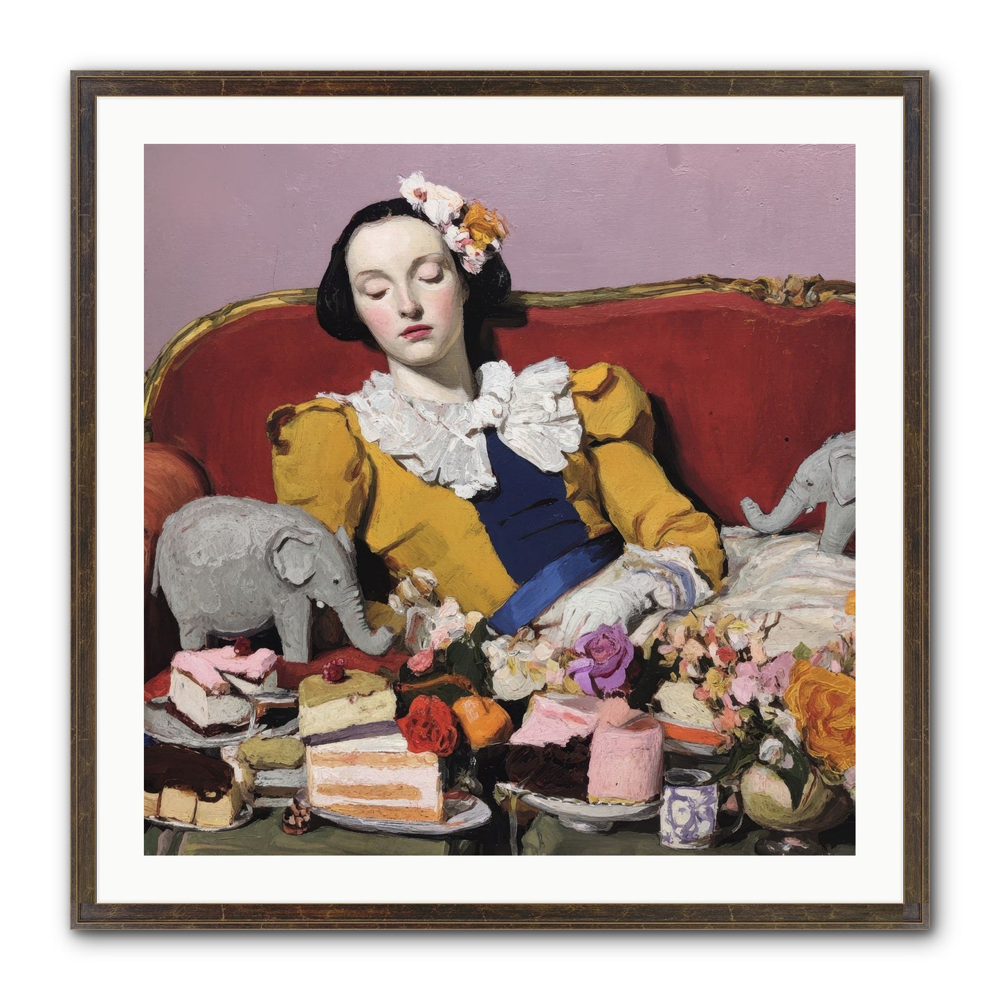 In Corners of Remembering Framed Print - Slimwoods Black/Gold 30x30