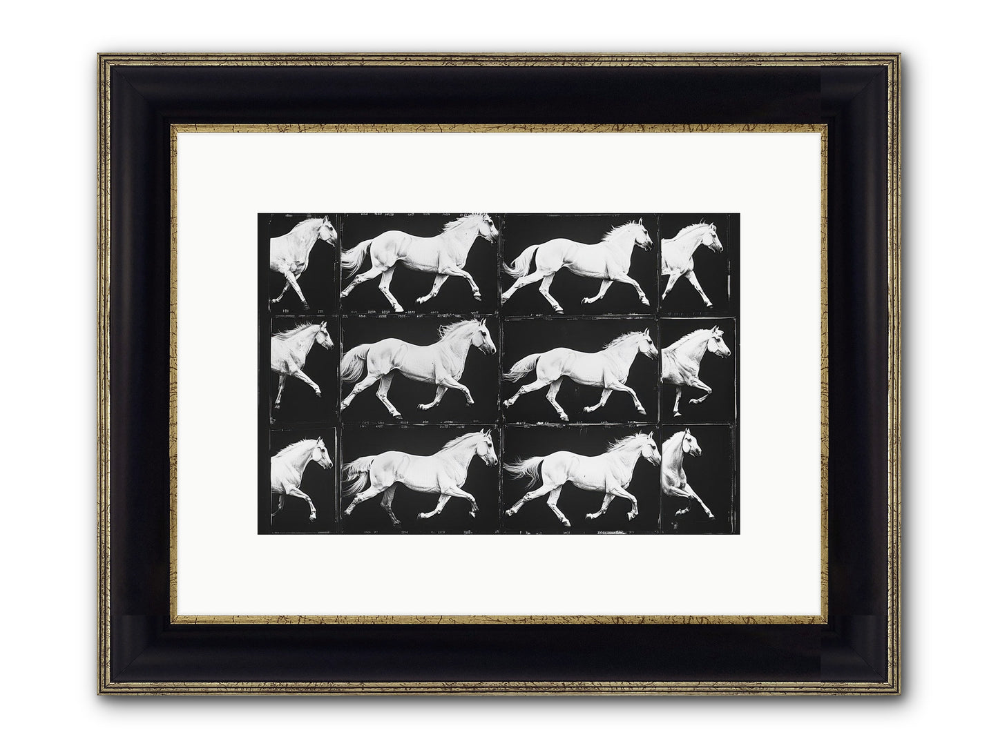 In Motion Framed Print - Black & Gold 12x8