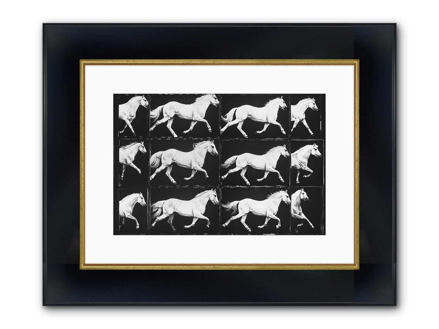 In Motion Framed Print - Wide Black w/Gold 15x10