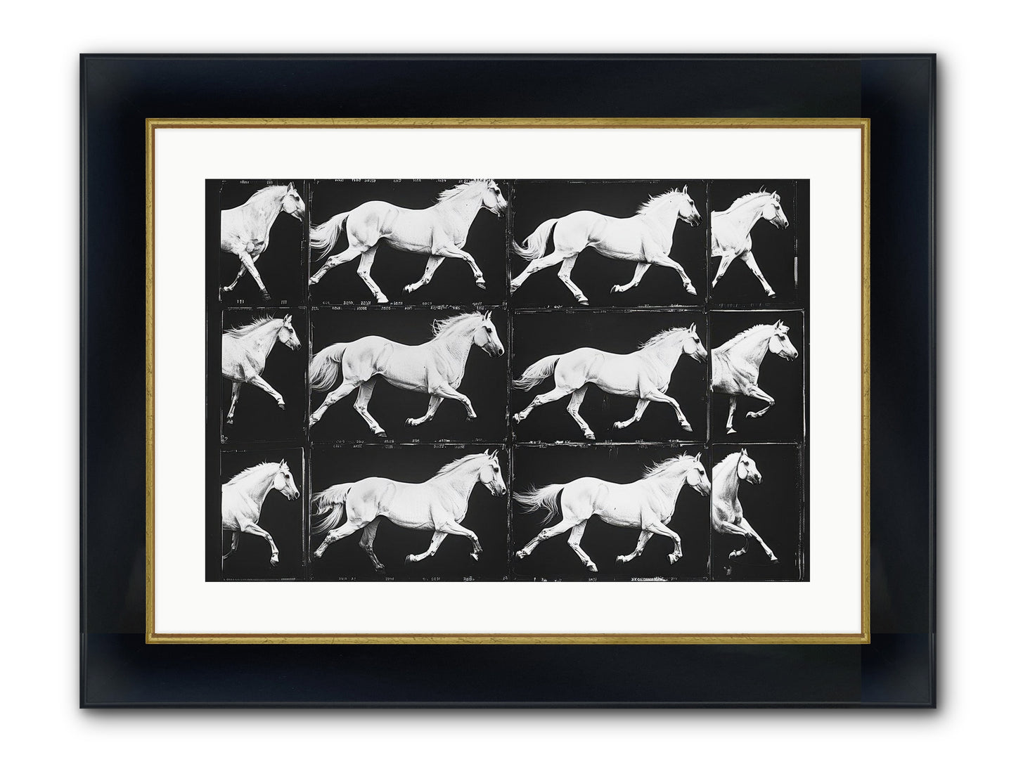 In Motion Framed Print - Wide Black w/Gold 24x16