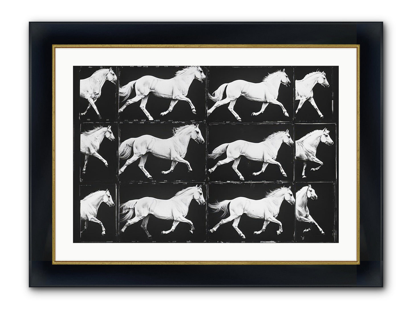 In Motion Framed Print - Wide Black w/Gold 30x20