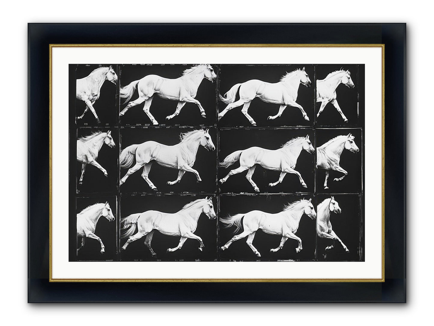 In Motion Framed Print - Wide Black w/Gold 36x24