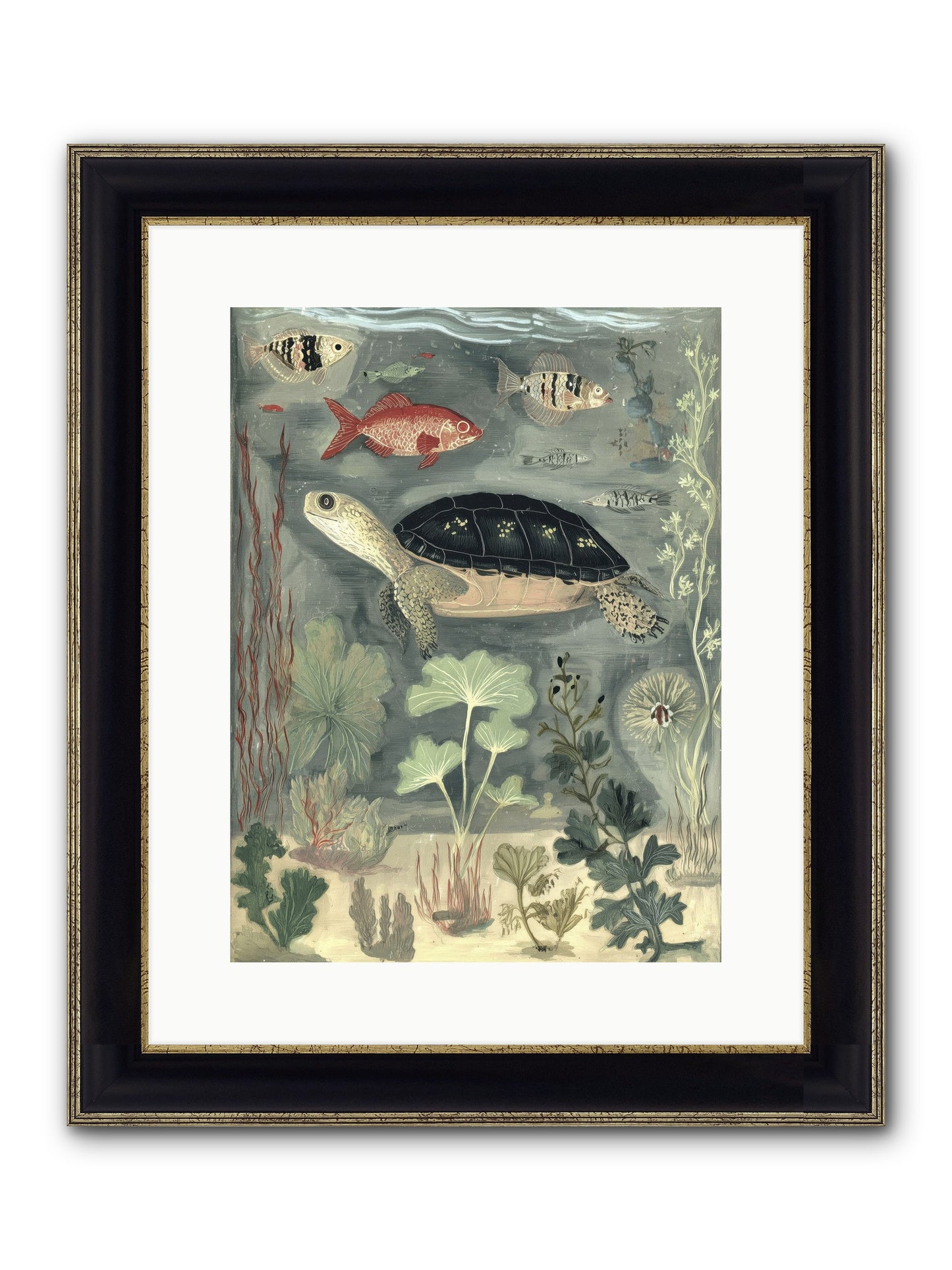 In Nature's Crown Framed Print - Black & Gold 12x16