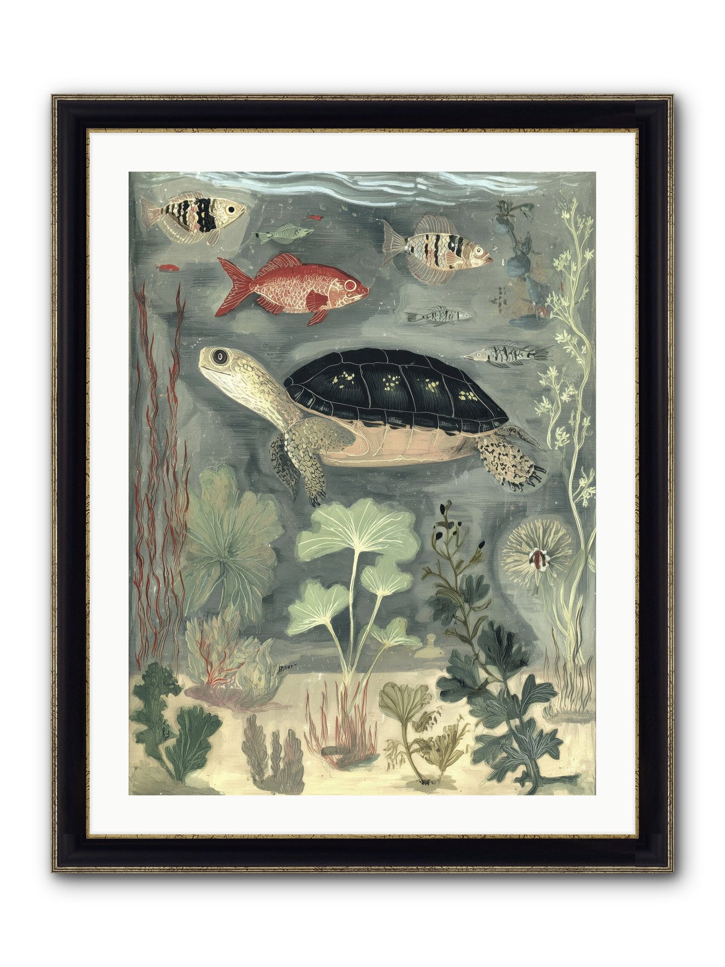 In Nature's Crown Framed Print - Black & Gold 24x32