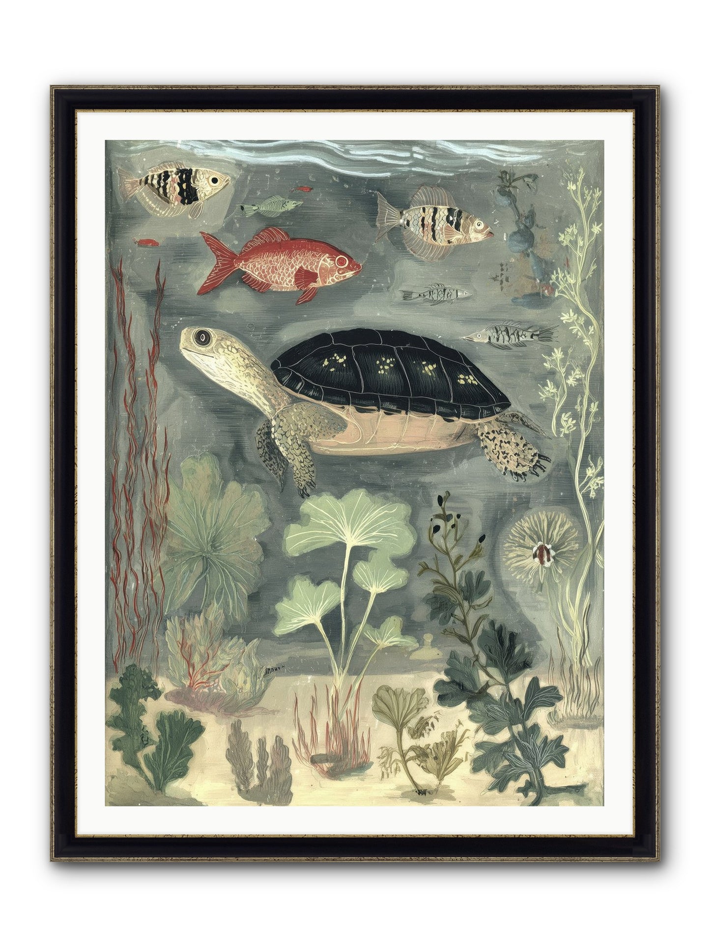 In Nature's Crown Framed Print - Black & Gold 36x48
