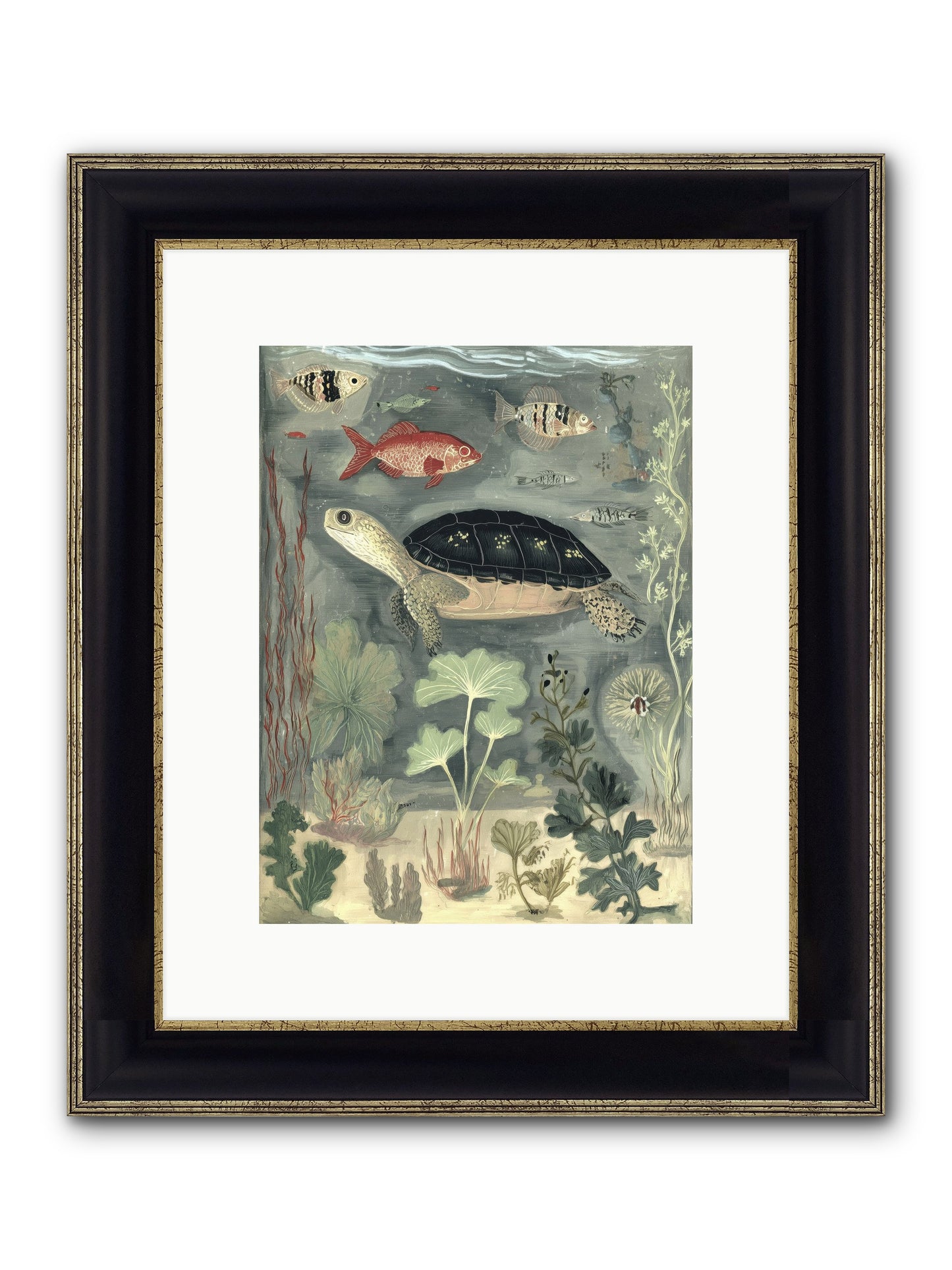 In Nature's Crown Framed Print - Black & Gold 9x12