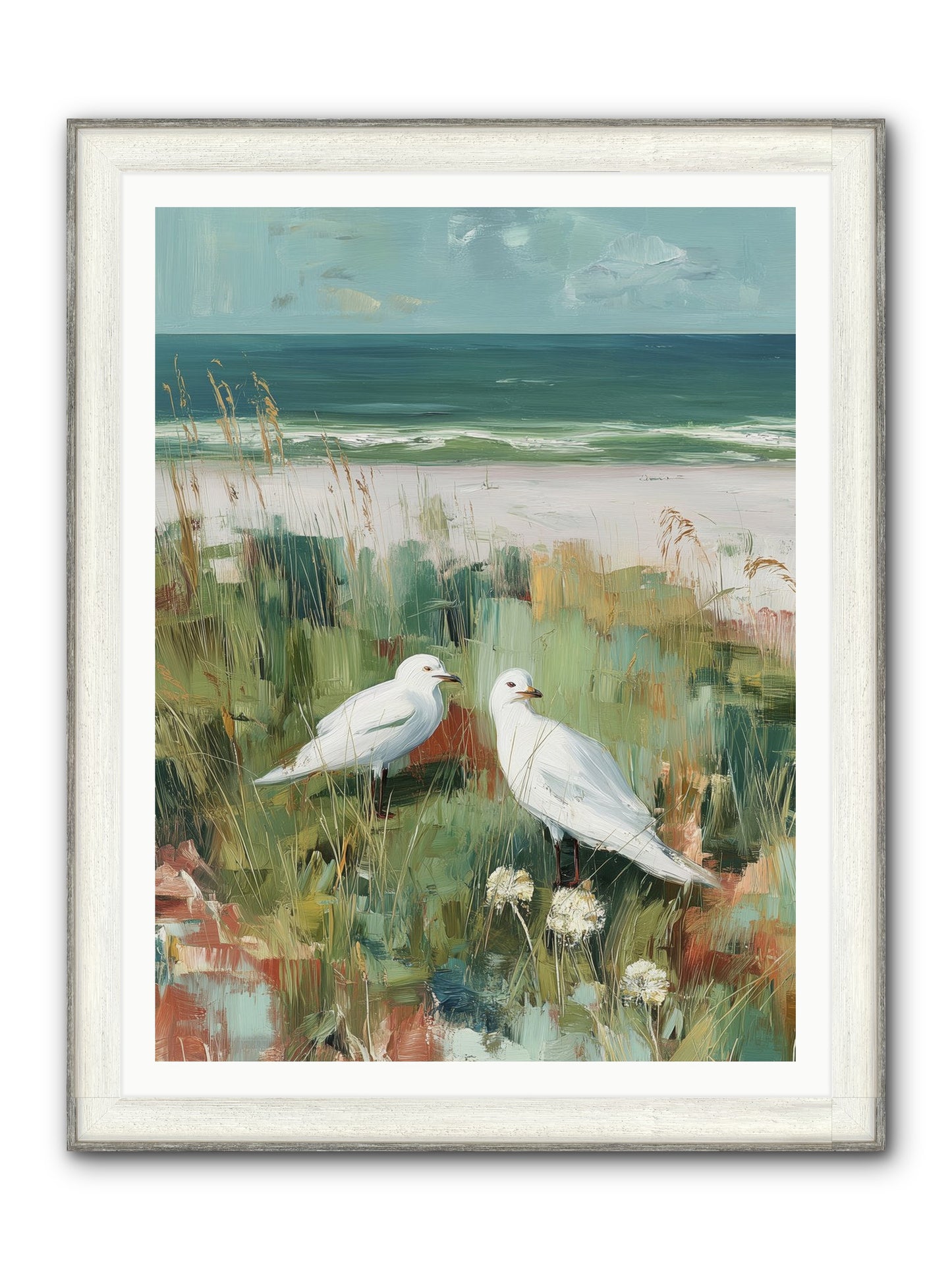 In Nature's Veil Framed Print - Driftwood White 36x48