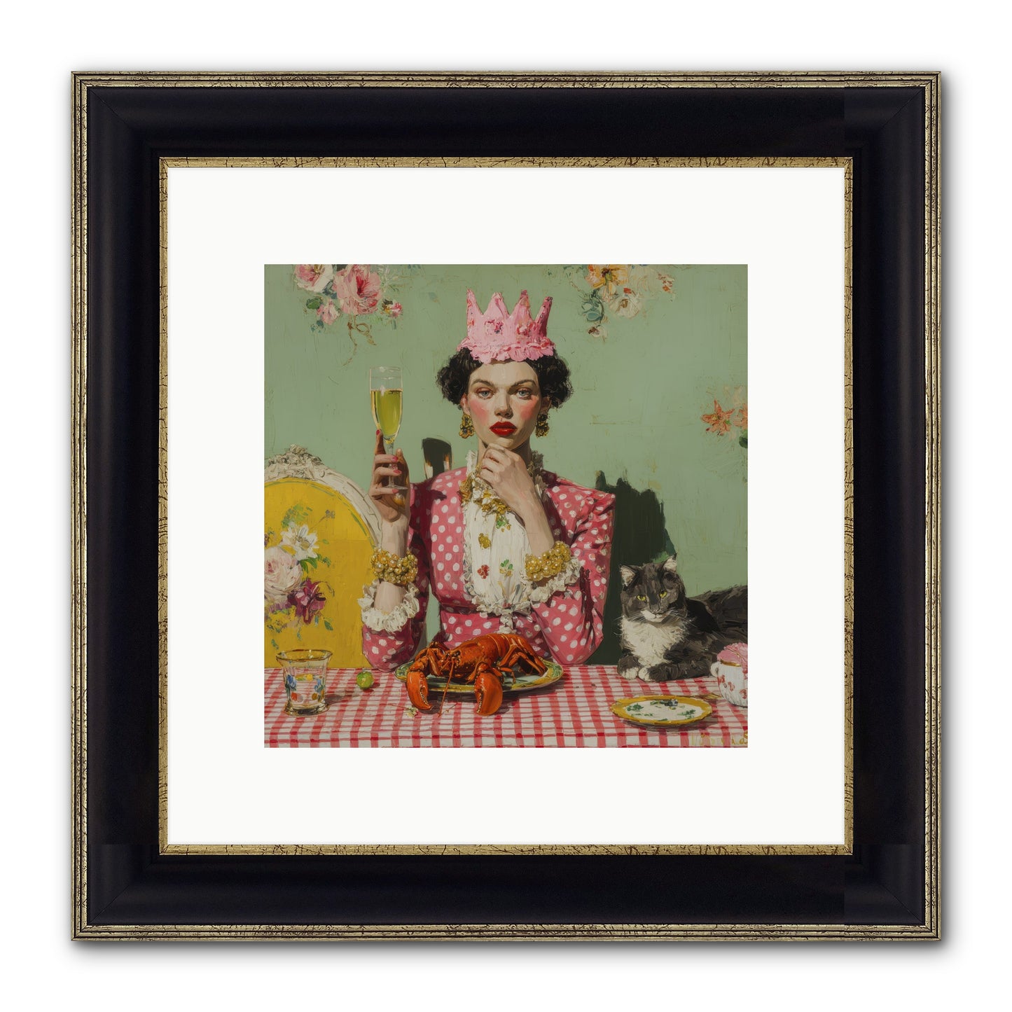 In Rooms of Gentle Rebellion Framed Print - Black & Gold 10x10
