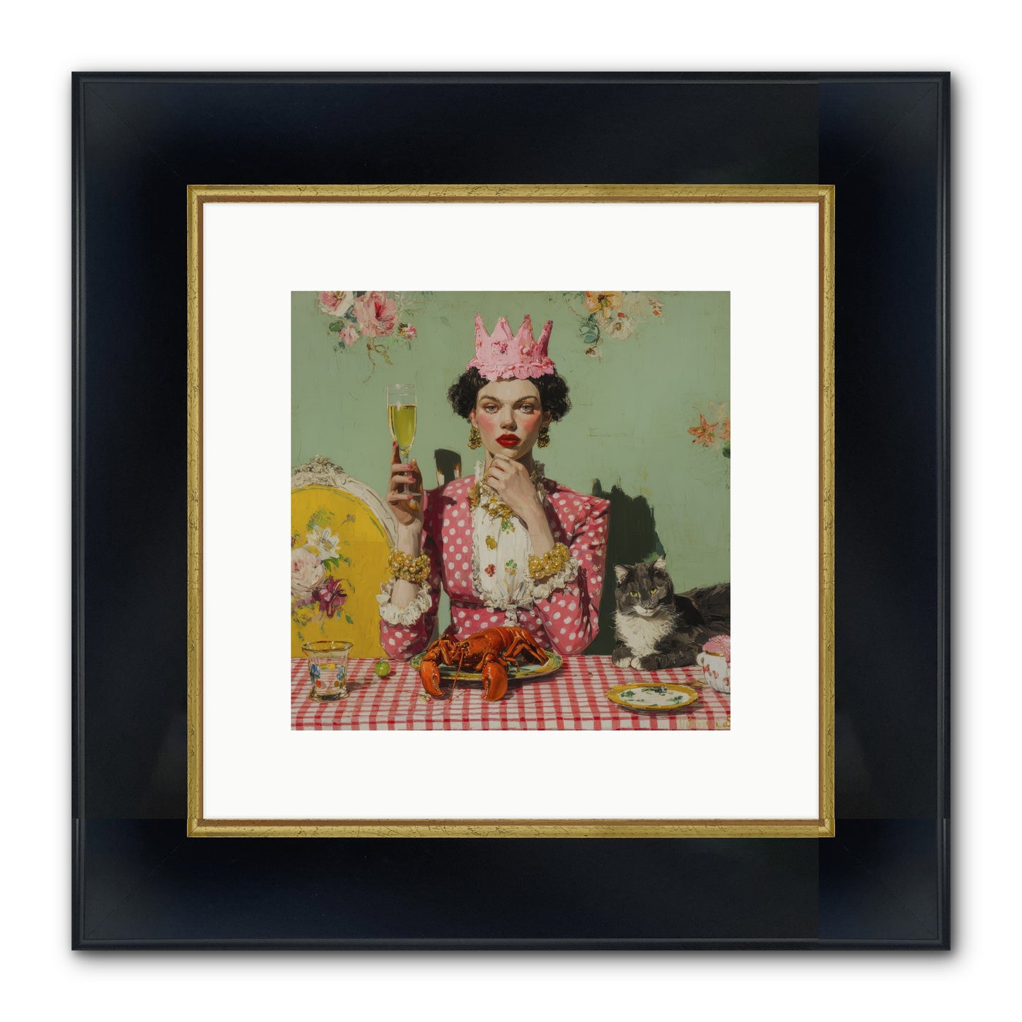 In Rooms of Gentle Rebellion Framed Print - Wide Black w/Gold 10x10