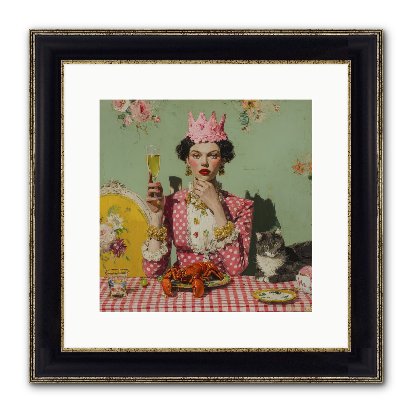 In Rooms of Gentle Rebellion Framed Print - Black & Gold 12x12