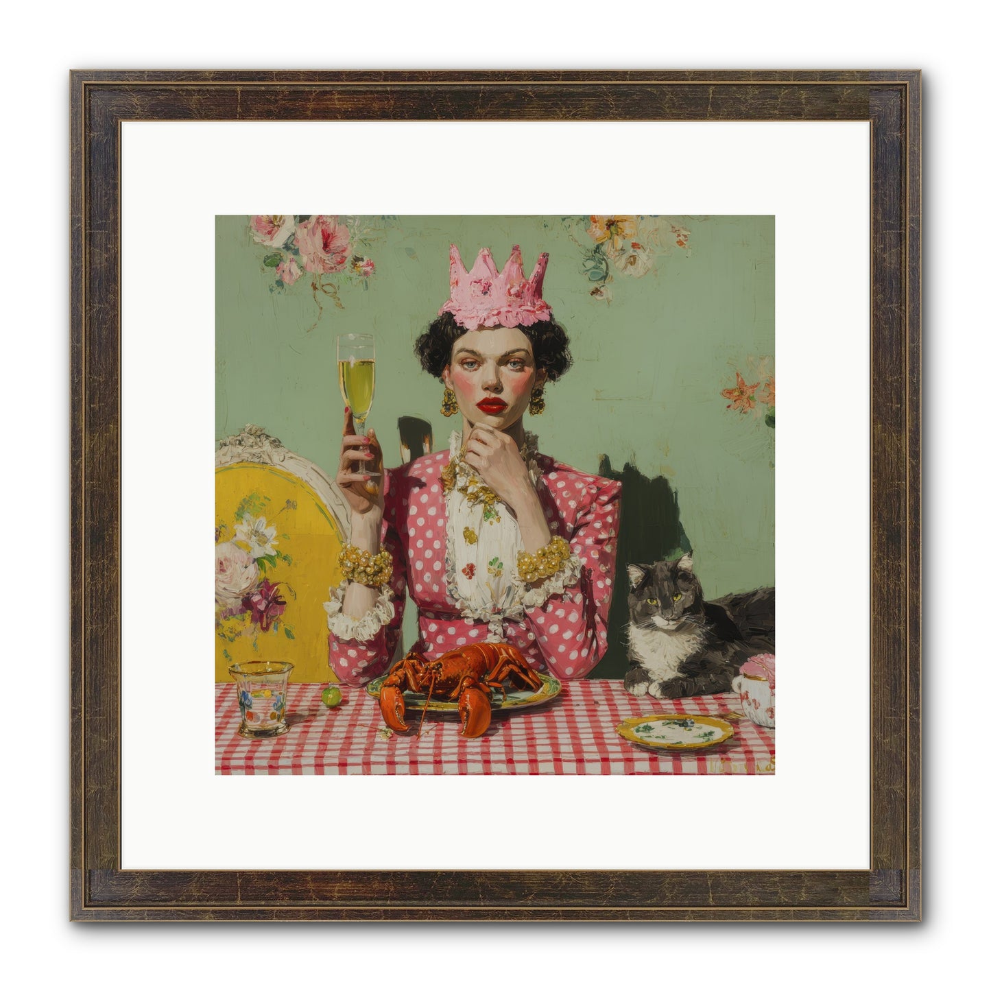 In Rooms of Gentle Rebellion Framed Print - Slimwoods Black/Gold 12x12