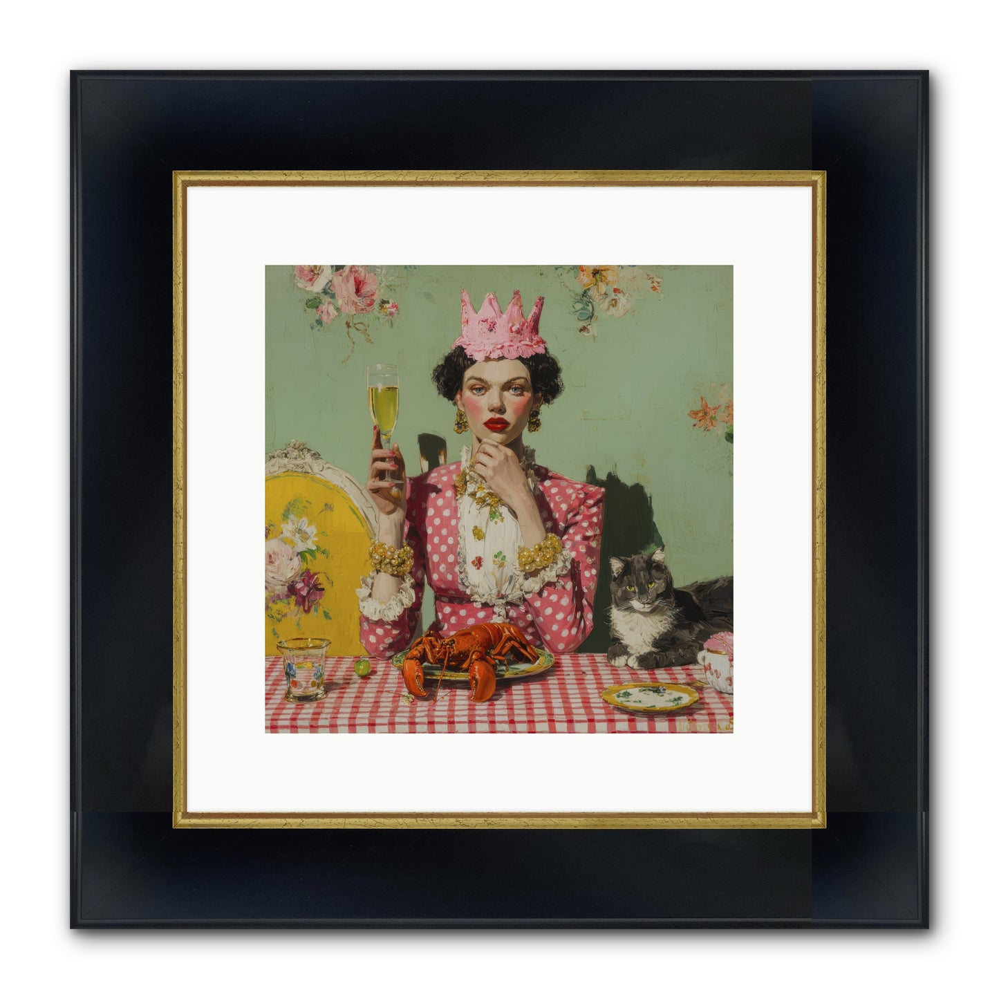 In Rooms of Gentle Rebellion Framed Print - Wide Black w/Gold 12x12