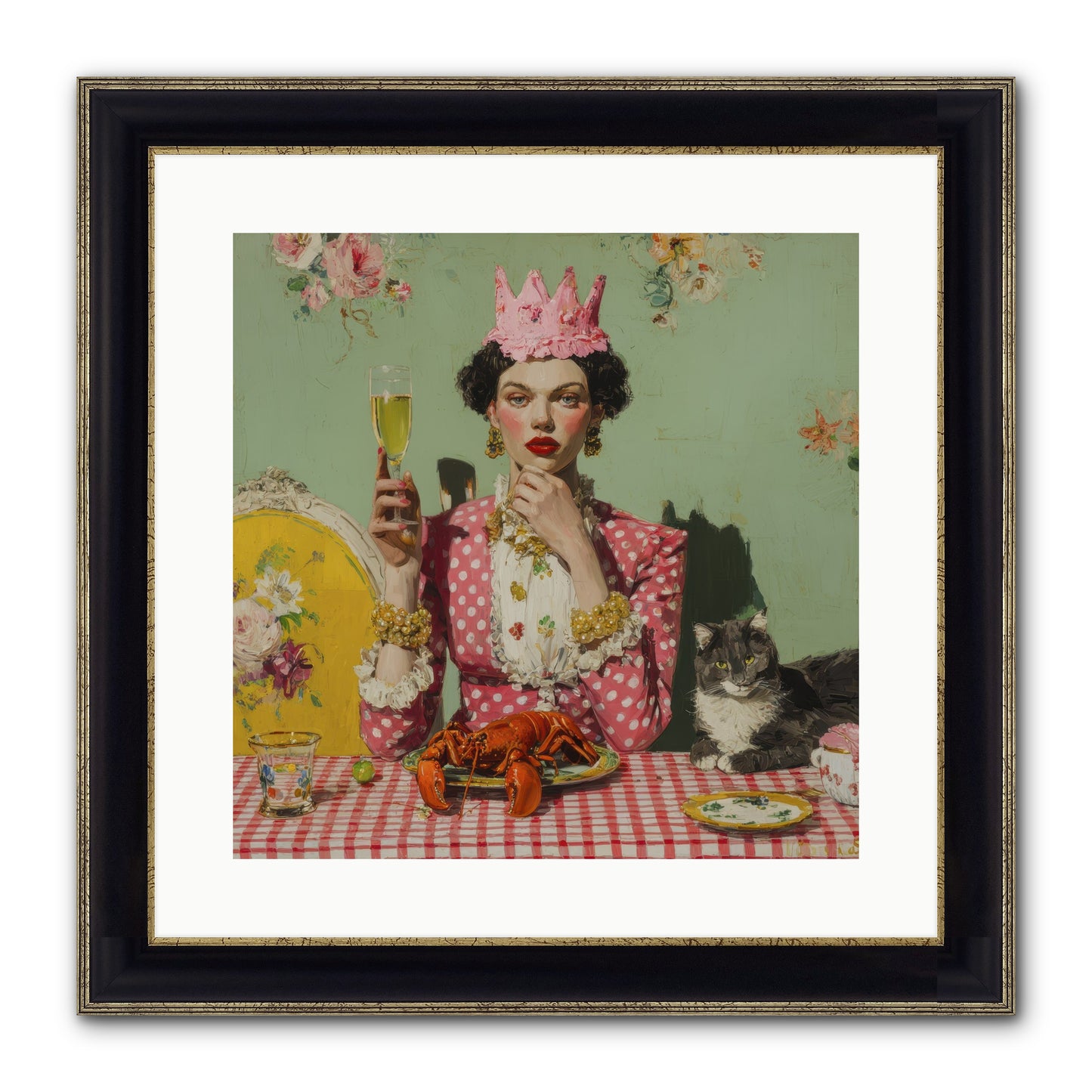 In Rooms of Gentle Rebellion Framed Print - Black & Gold 16x16