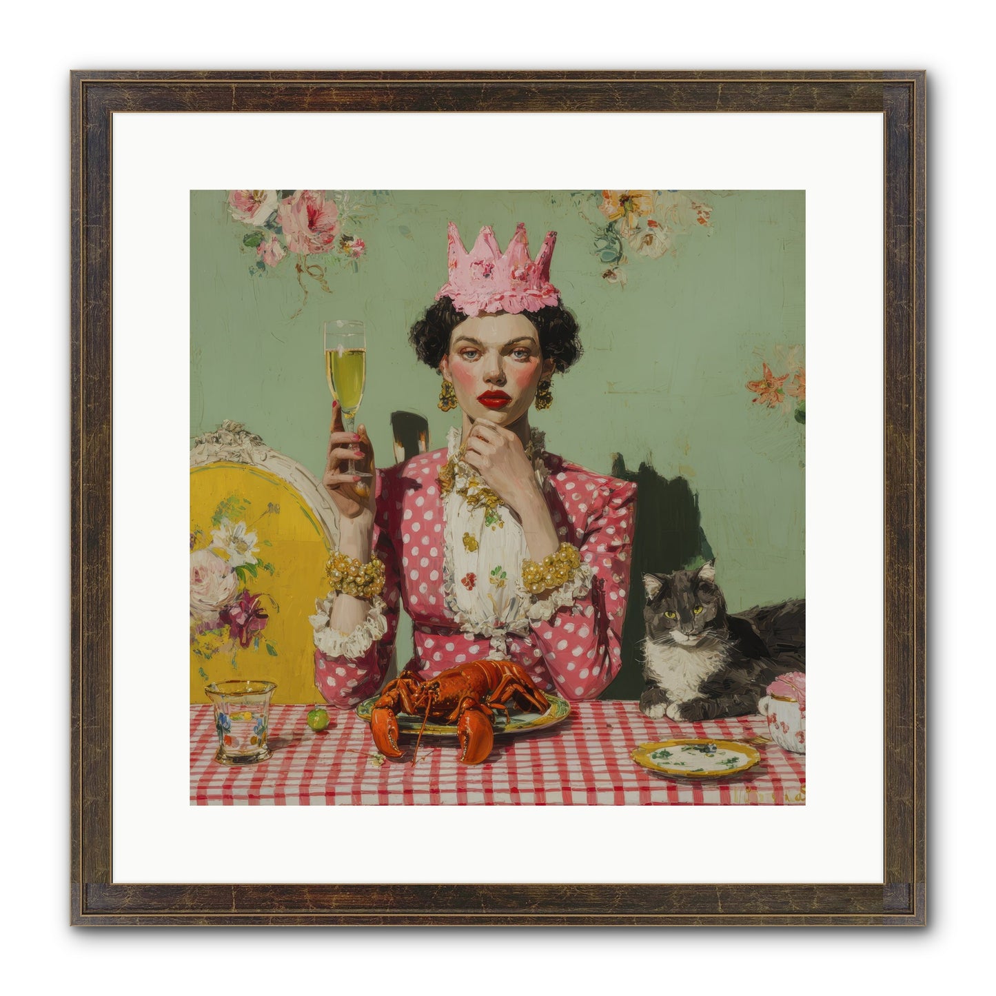 In Rooms of Gentle Rebellion Framed Print - Slimwoods Black/Gold 16x16