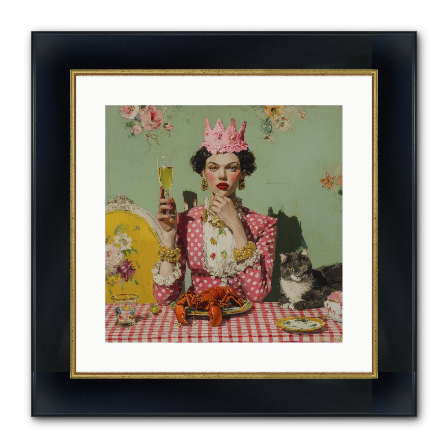 In Rooms of Gentle Rebellion Framed Print - Wide Black w/Gold 16x16