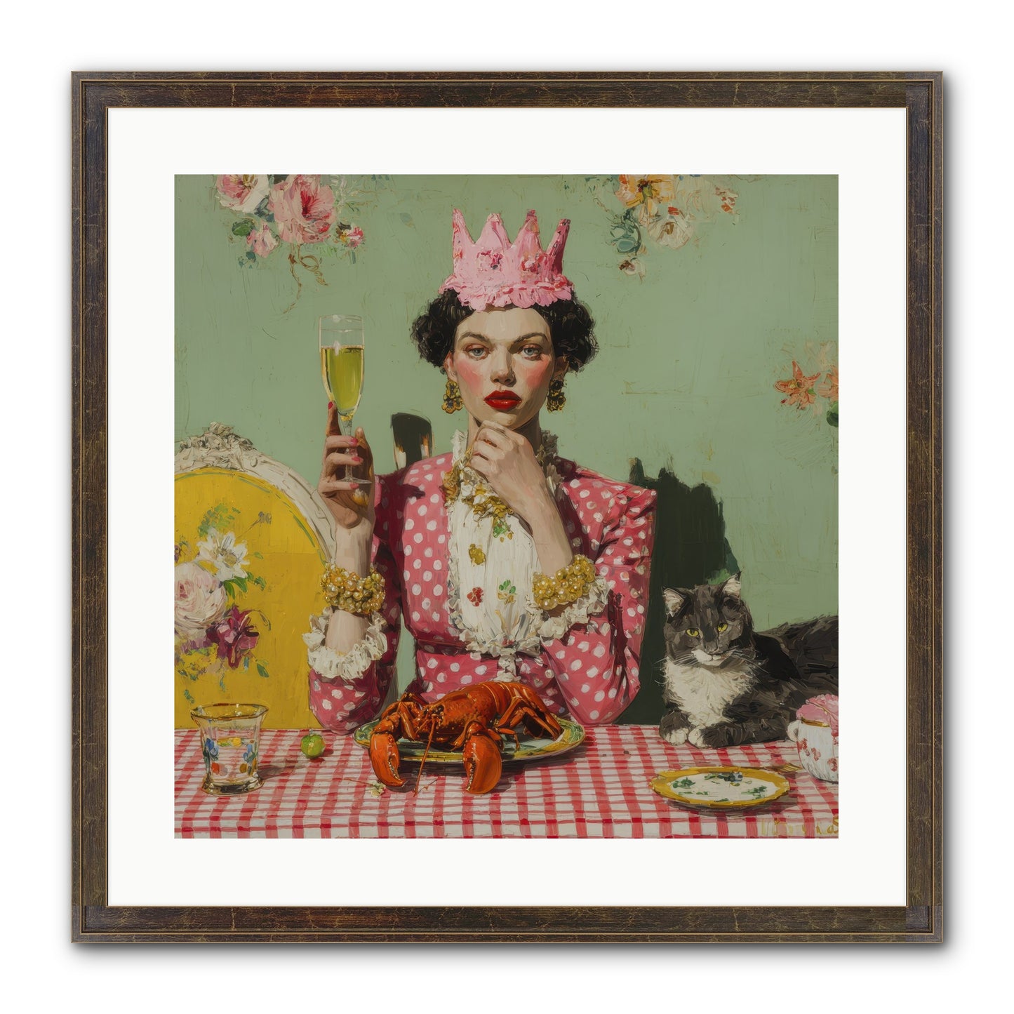 In Rooms of Gentle Rebellion Framed Print - Slimwoods Black/Gold 20x20
