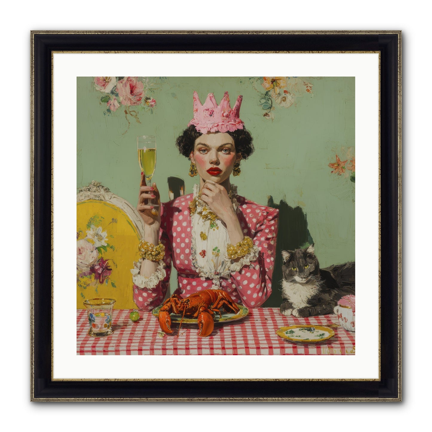 In Rooms of Gentle Rebellion Framed Print - Black & Gold 24x24