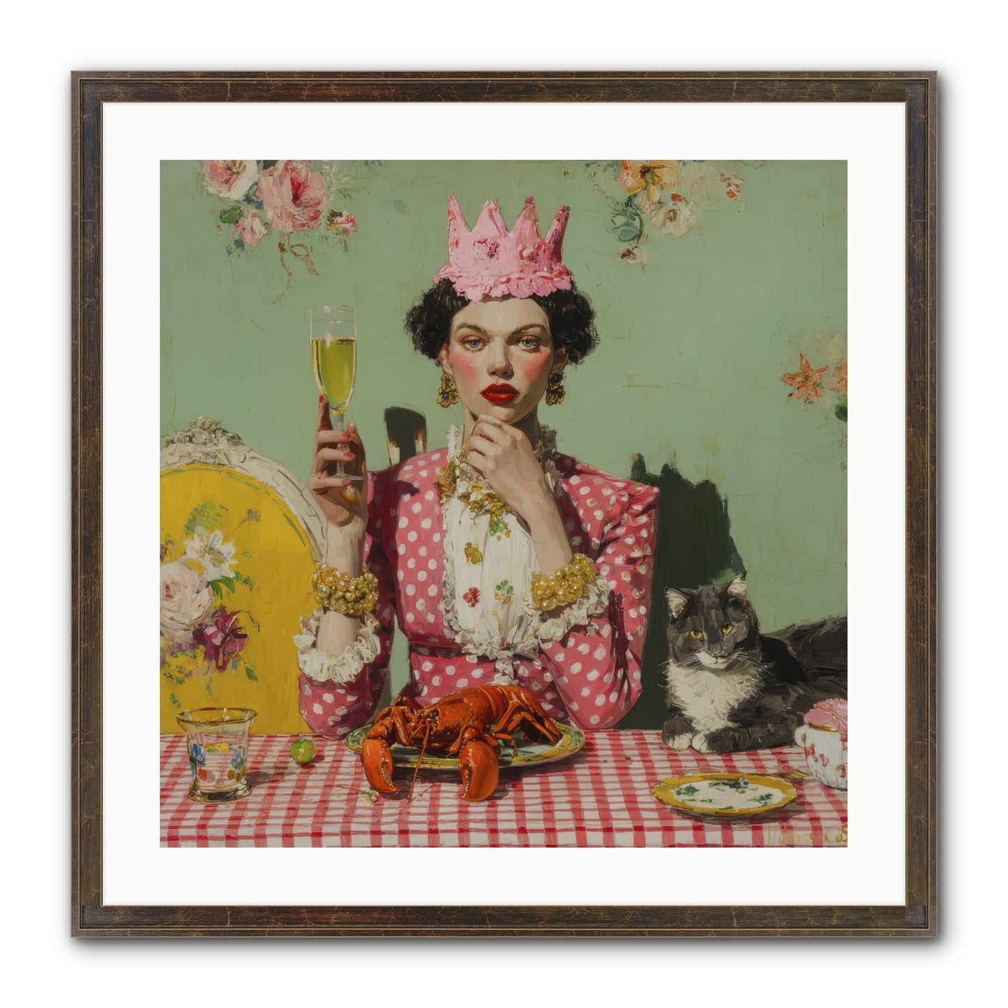 In Rooms of Gentle Rebellion Framed Print - Slimwoods Black/Gold 24x24