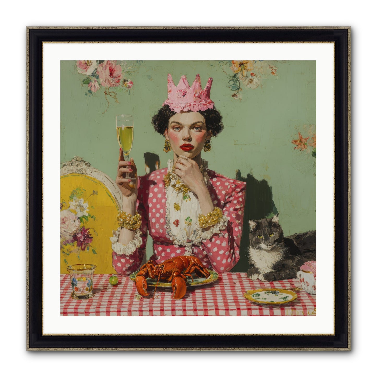 In Rooms of Gentle Rebellion Framed Print - Black & Gold 30x30