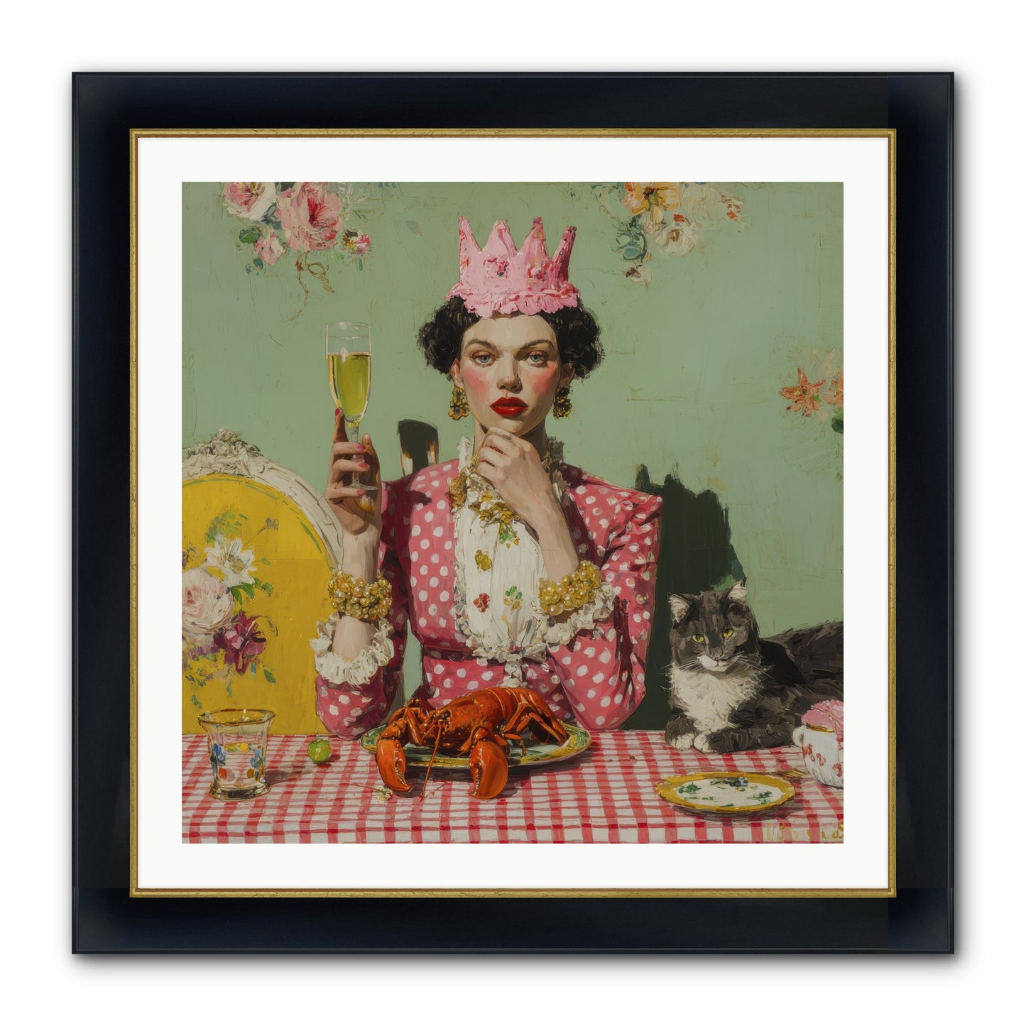 In Rooms of Gentle Rebellion Framed Print - Wide Black w/Gold 30x30
