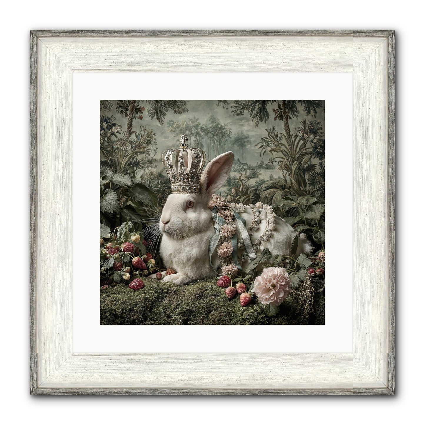 In Rooms of Golden Joy Framed Print - Driftwood White 16x16