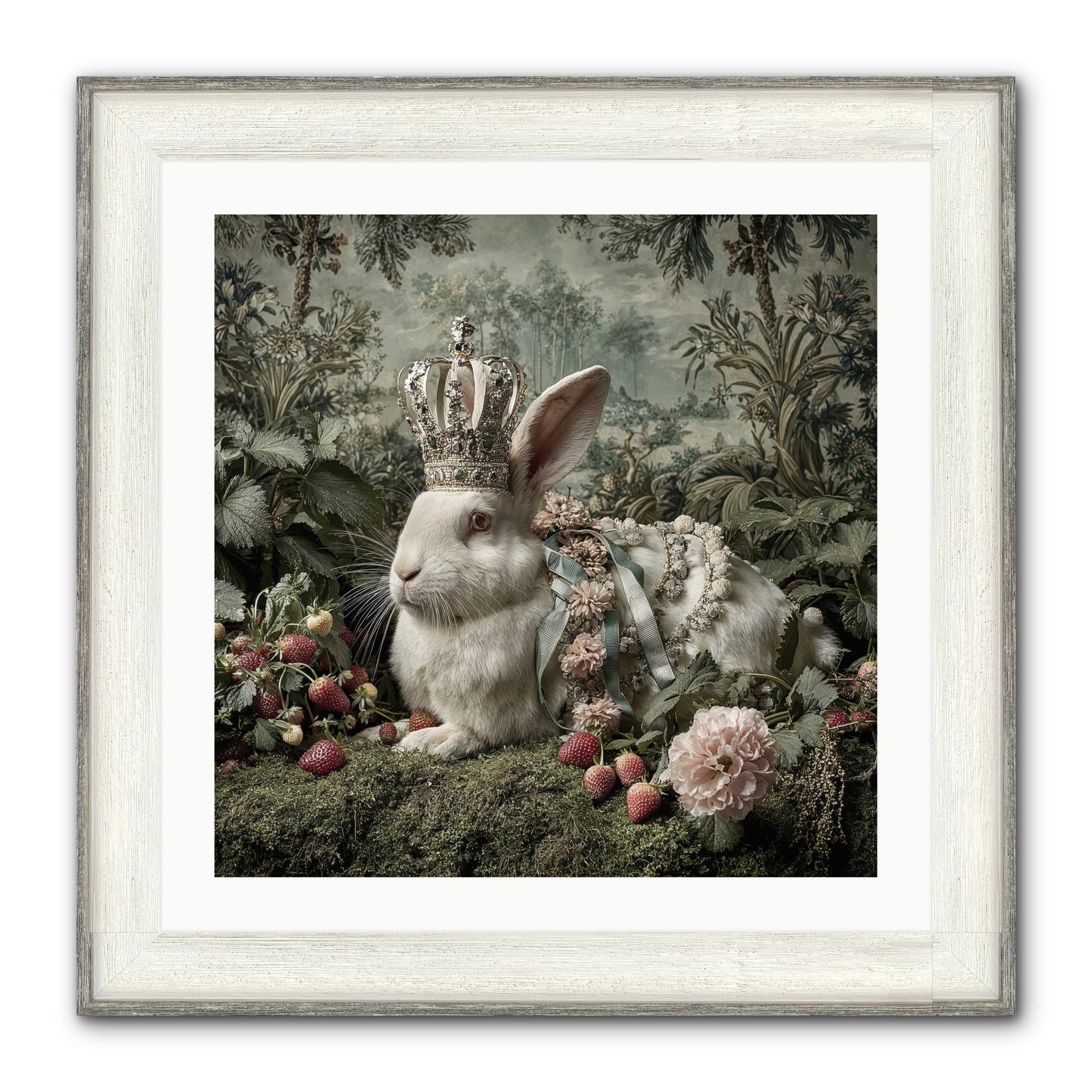In Rooms of Golden Joy Framed Print - Driftwood White 24x24
