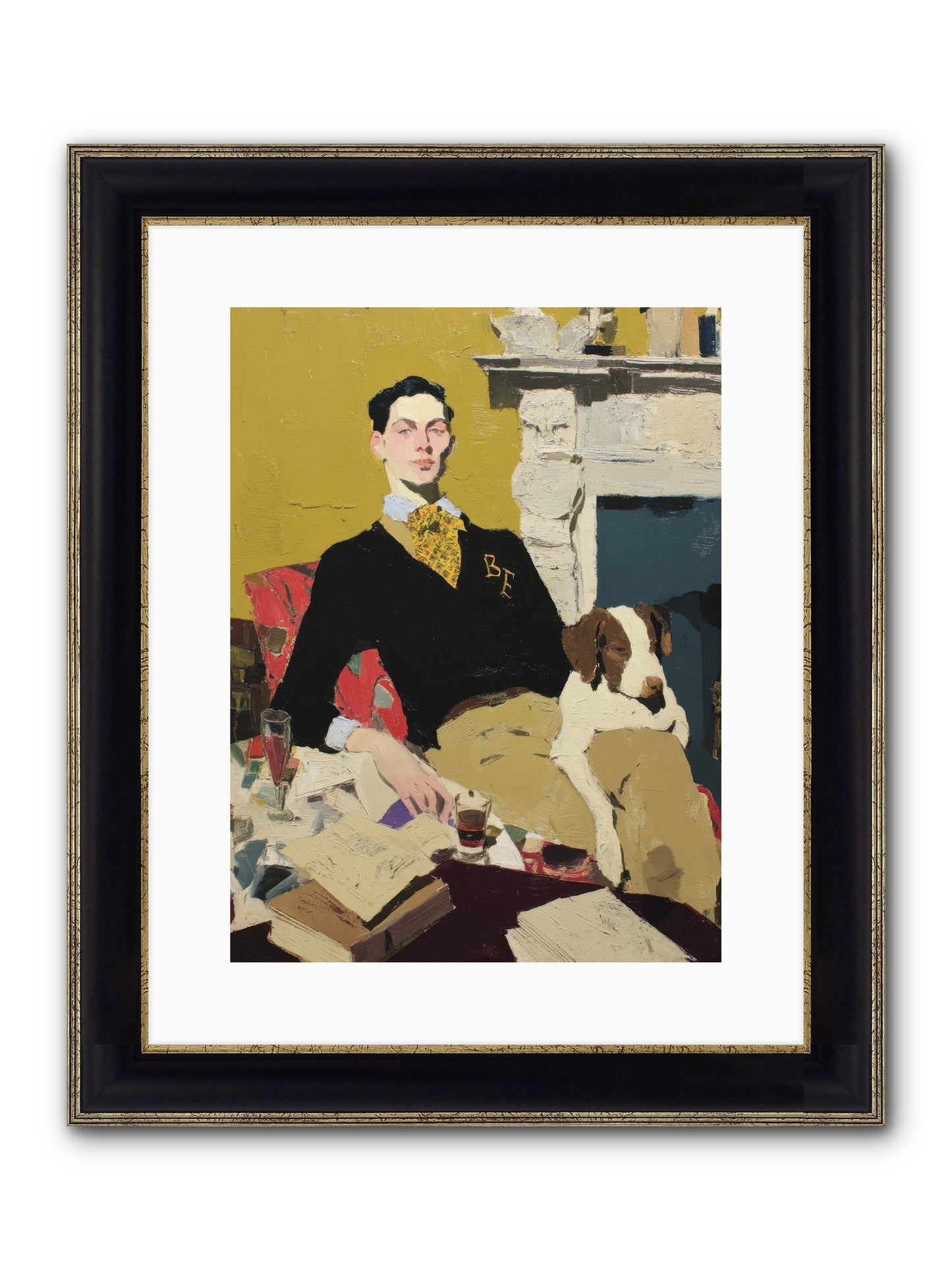In Rooms of Quiet Waiting Framed Print - Black & Gold 12x16