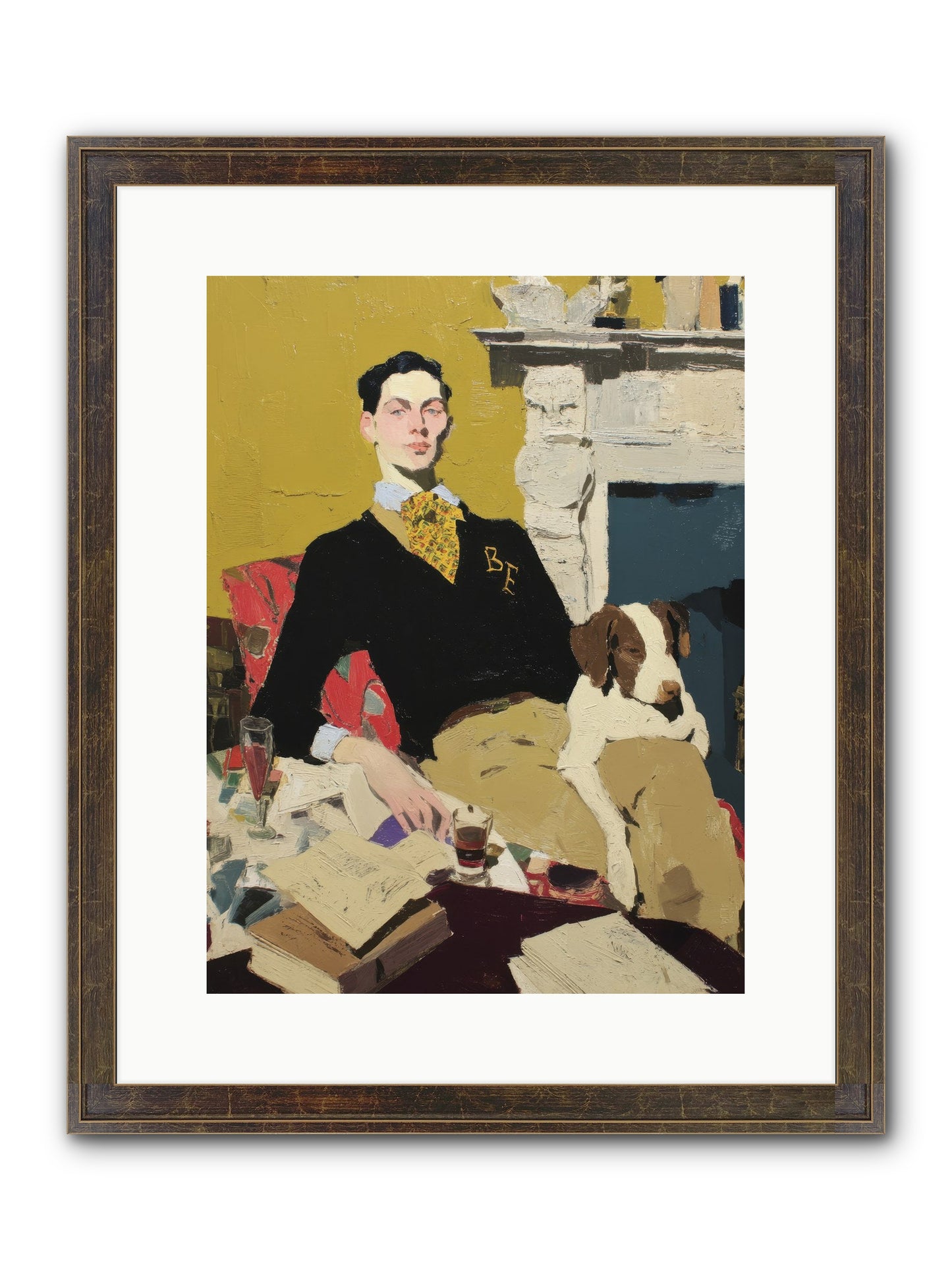 In Rooms of Quiet Waiting Framed Print - Slimwoods Black/Gold 12x16