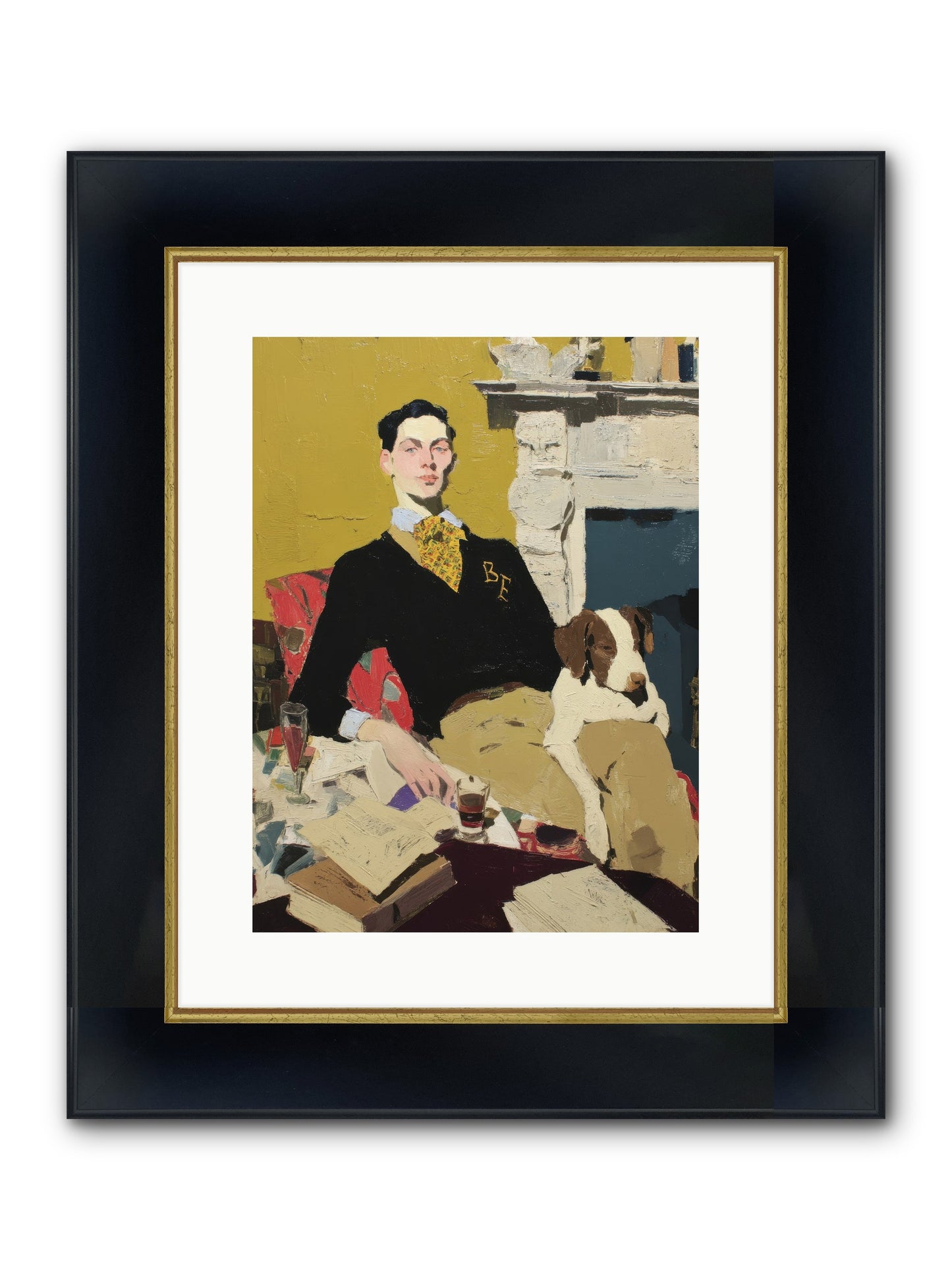 In Rooms of Quiet Waiting Framed Print - Wide Black w/Gold 12x16
