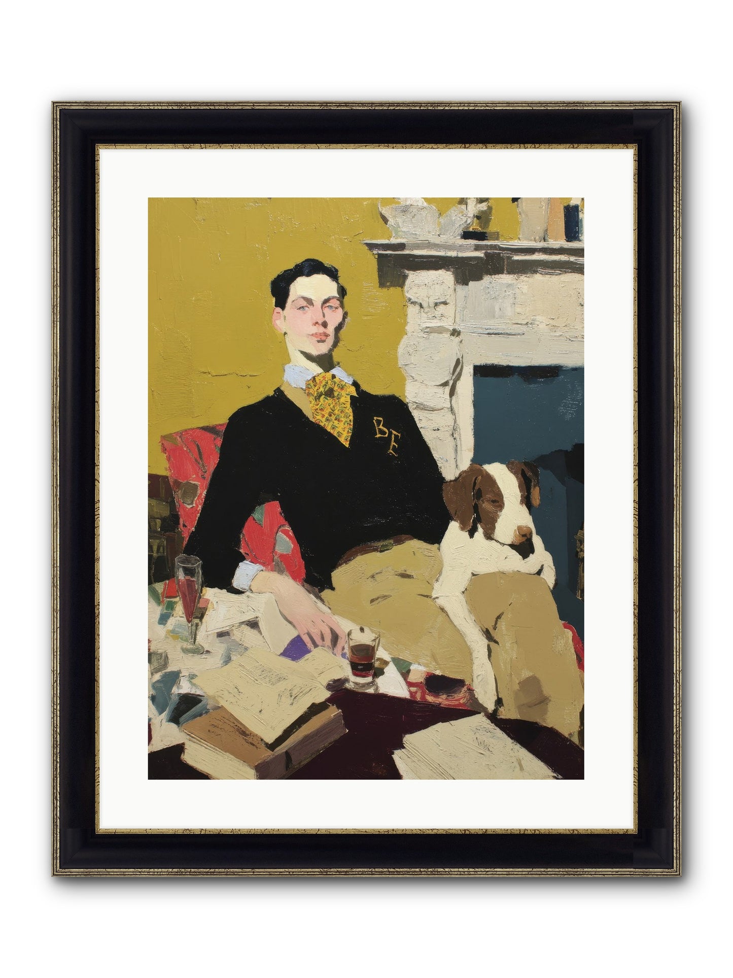 In Rooms of Quiet Waiting Framed Print - Black & Gold 18x24