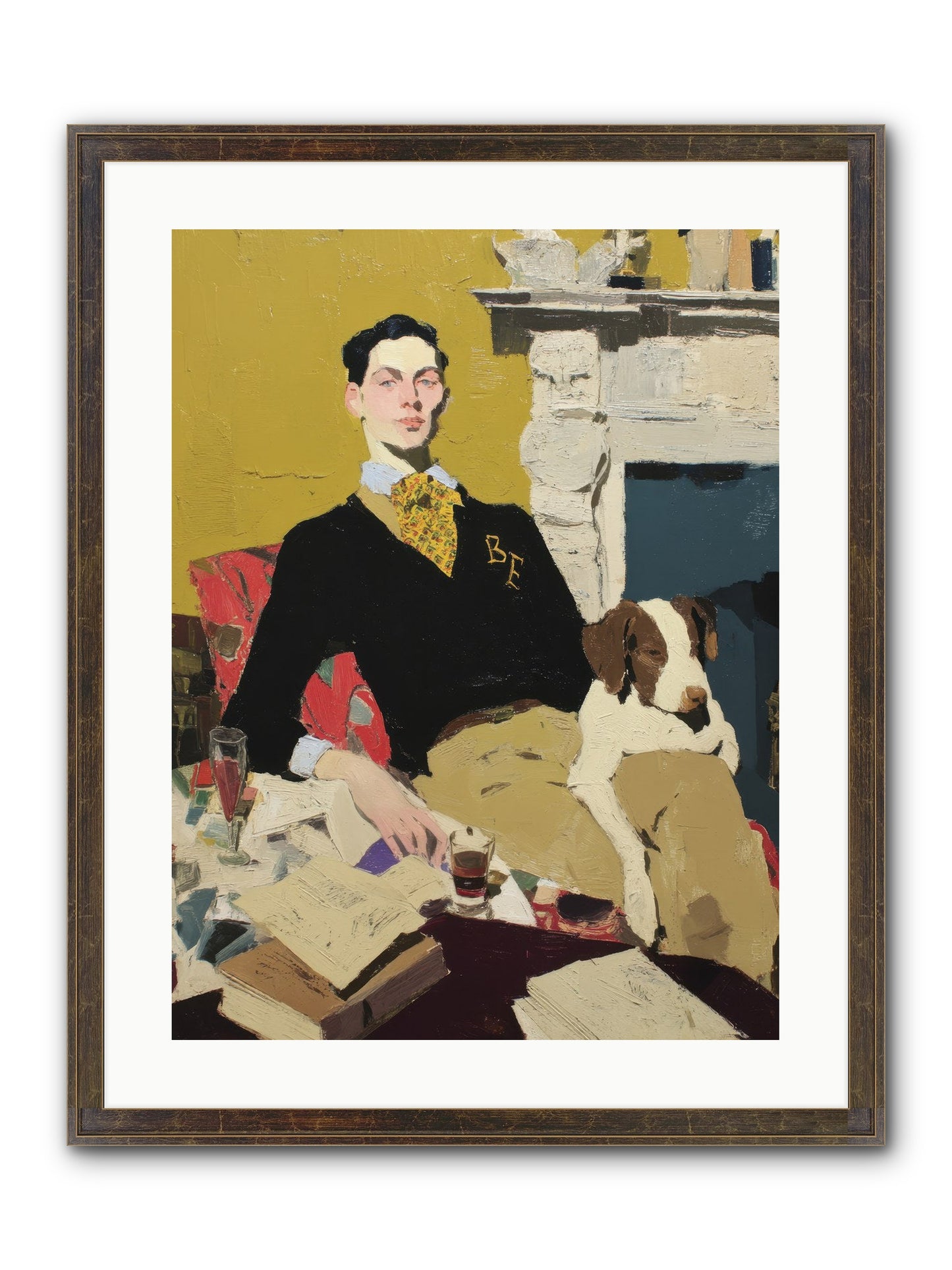 In Rooms of Quiet Waiting Framed Print - Slimwoods Black/Gold 18x24