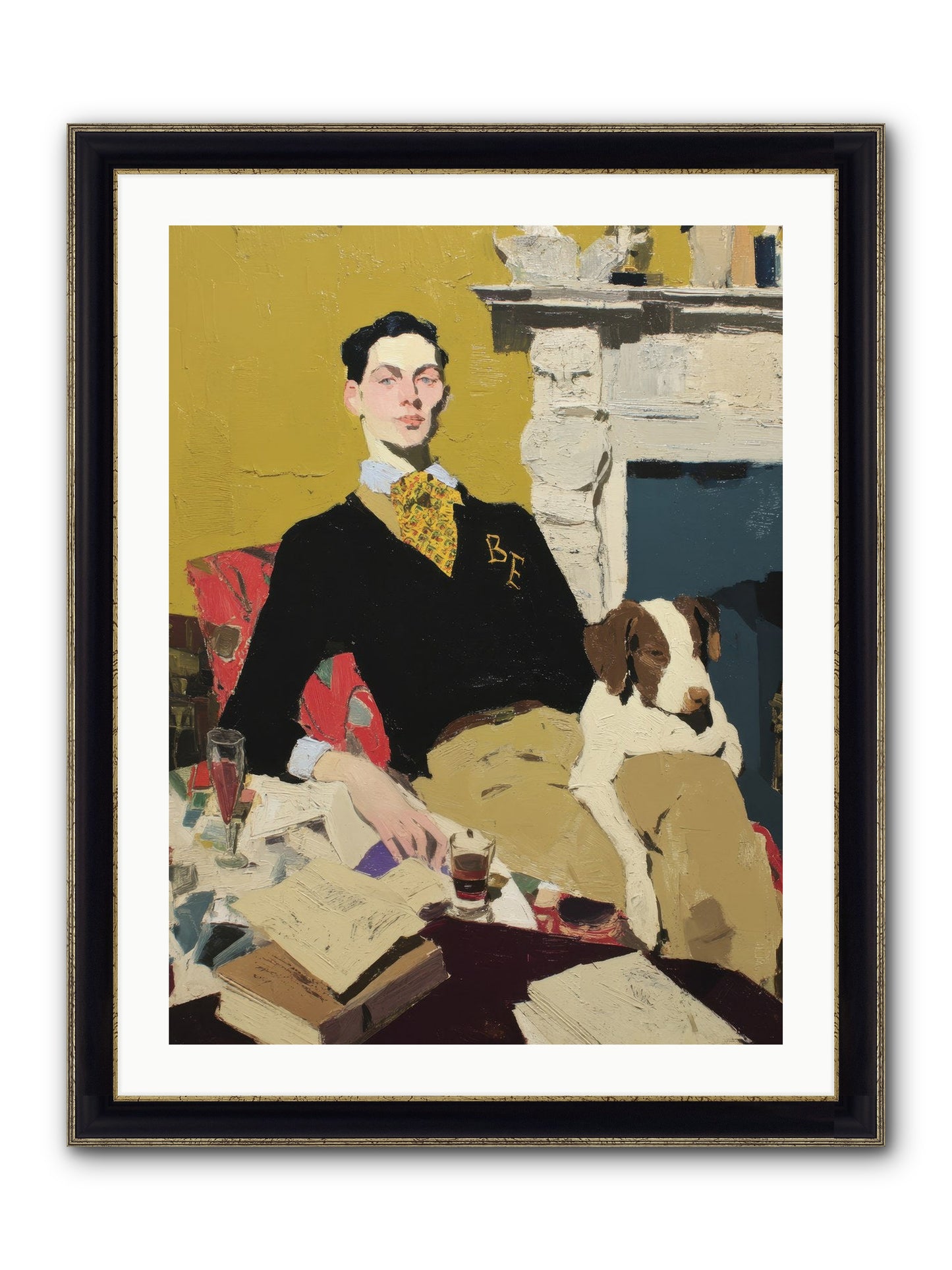 In Rooms of Quiet Waiting Framed Print - Black & Gold 24x32
