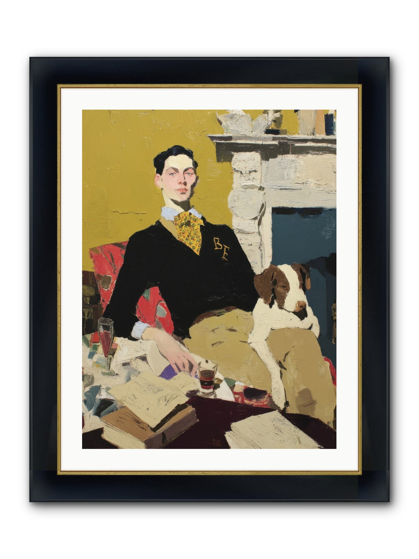 In Rooms of Quiet Waiting Framed Print - Wide Black w/Gold 24x32